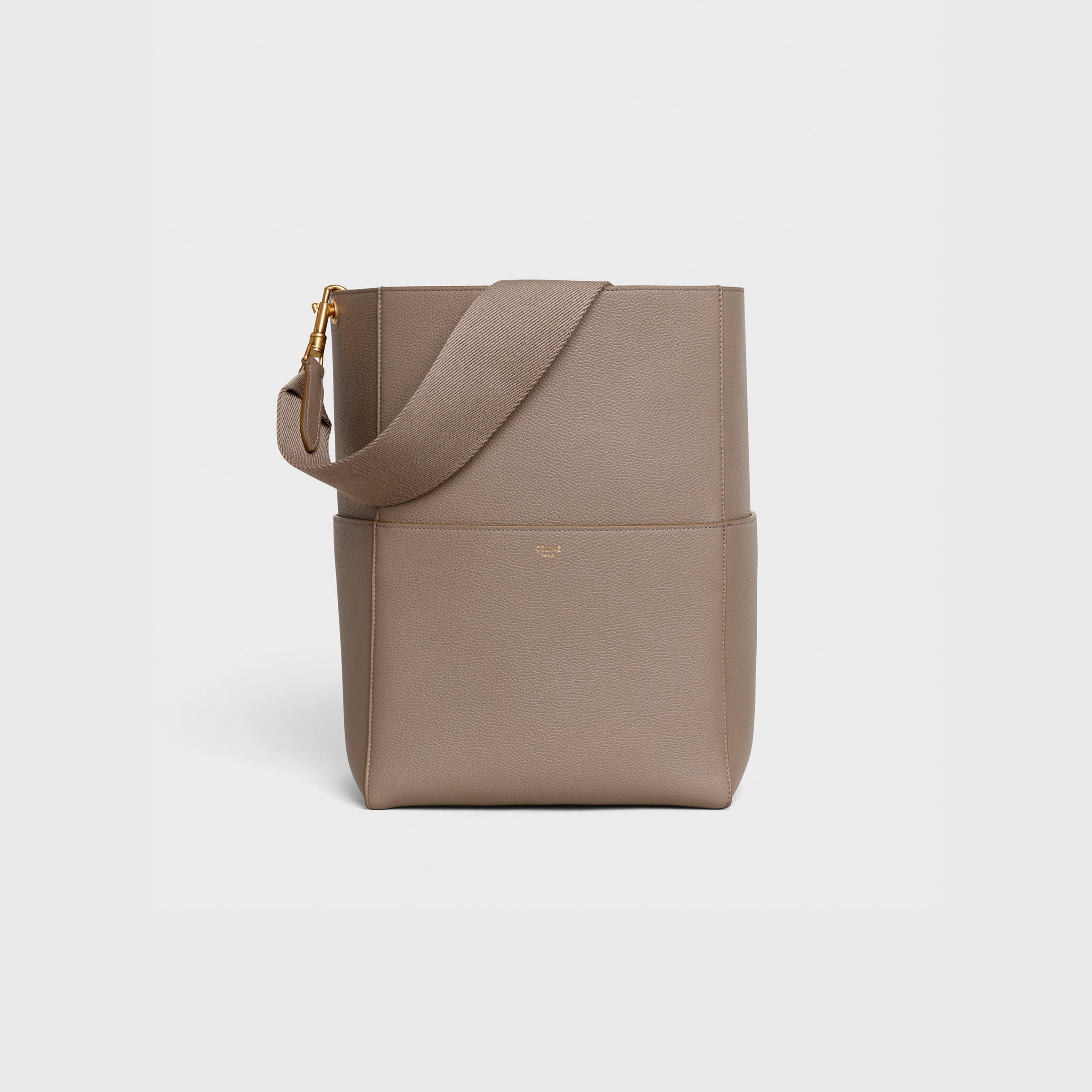 Celine Sangle Bucket Bag In Soft Grained Calfskin – Taupe – 189593AH4.18TP