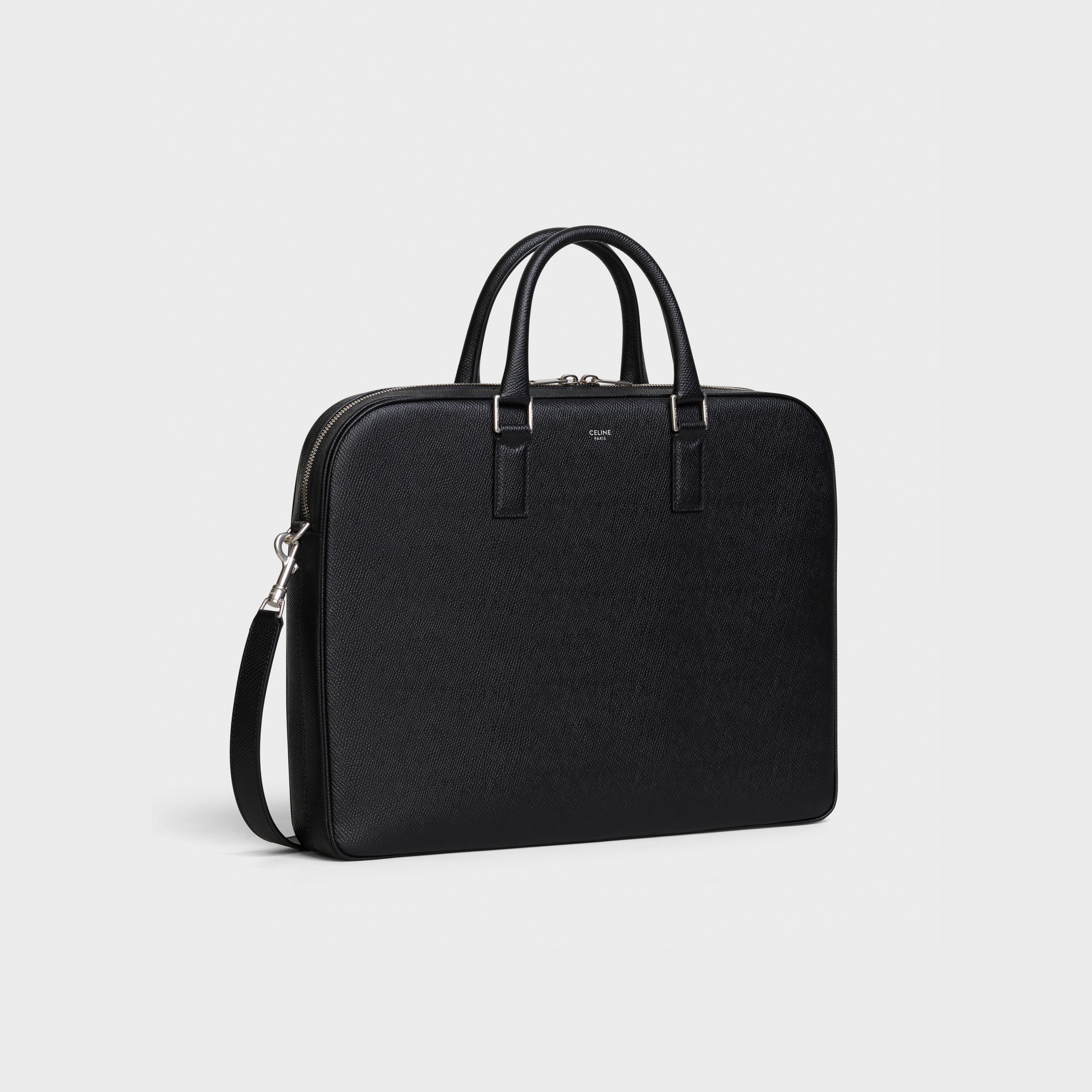 Celine Medium Briefcase In Grained Calfskin – Black – 190423BO6.38SI