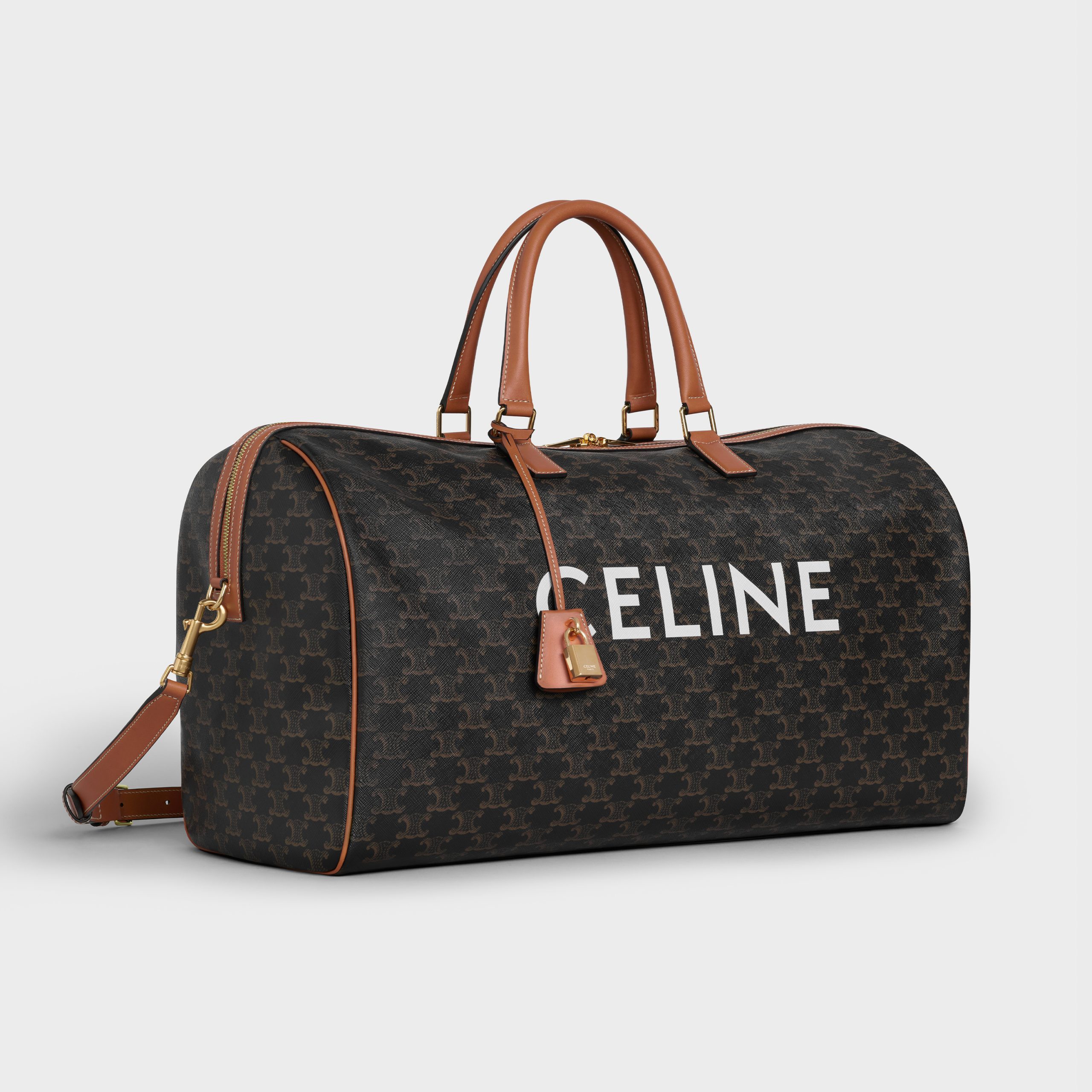 Celine Large Voyage Bag In Triomphe Canvas With Celine Print – Tan – 191472CYX.04LU