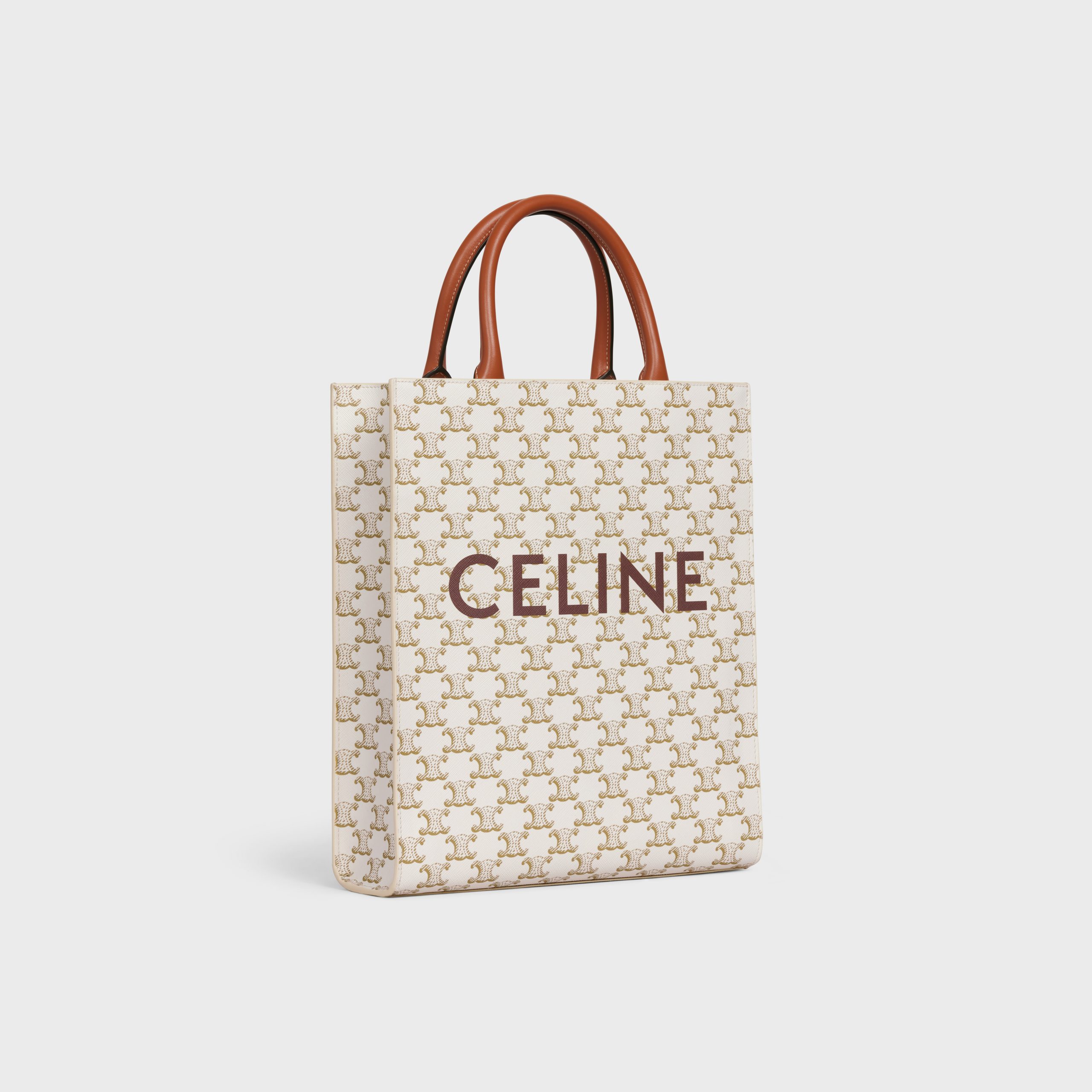 Celine Small Vertical Cabas In Triomphe Canvas – White – 191542BZK.01BC