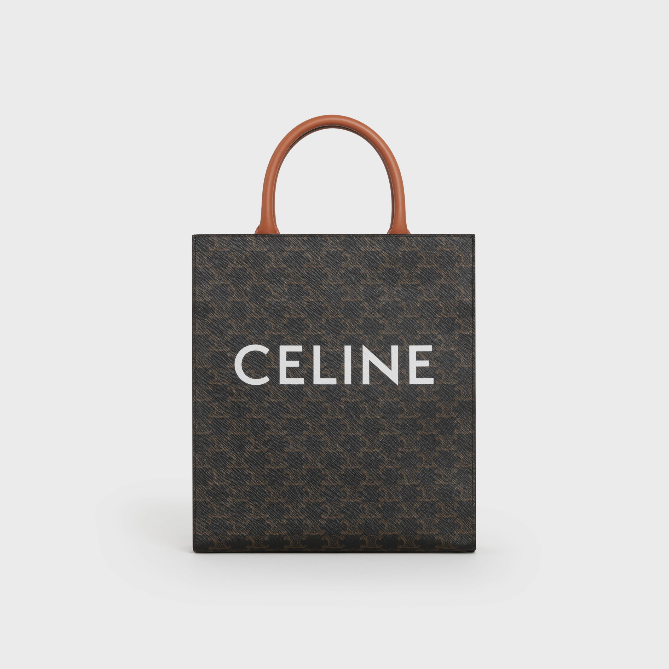 Celine Small Cabas Vertical In Triomphe Canvas And Calfskin – Tan – 191542BZK.04LU