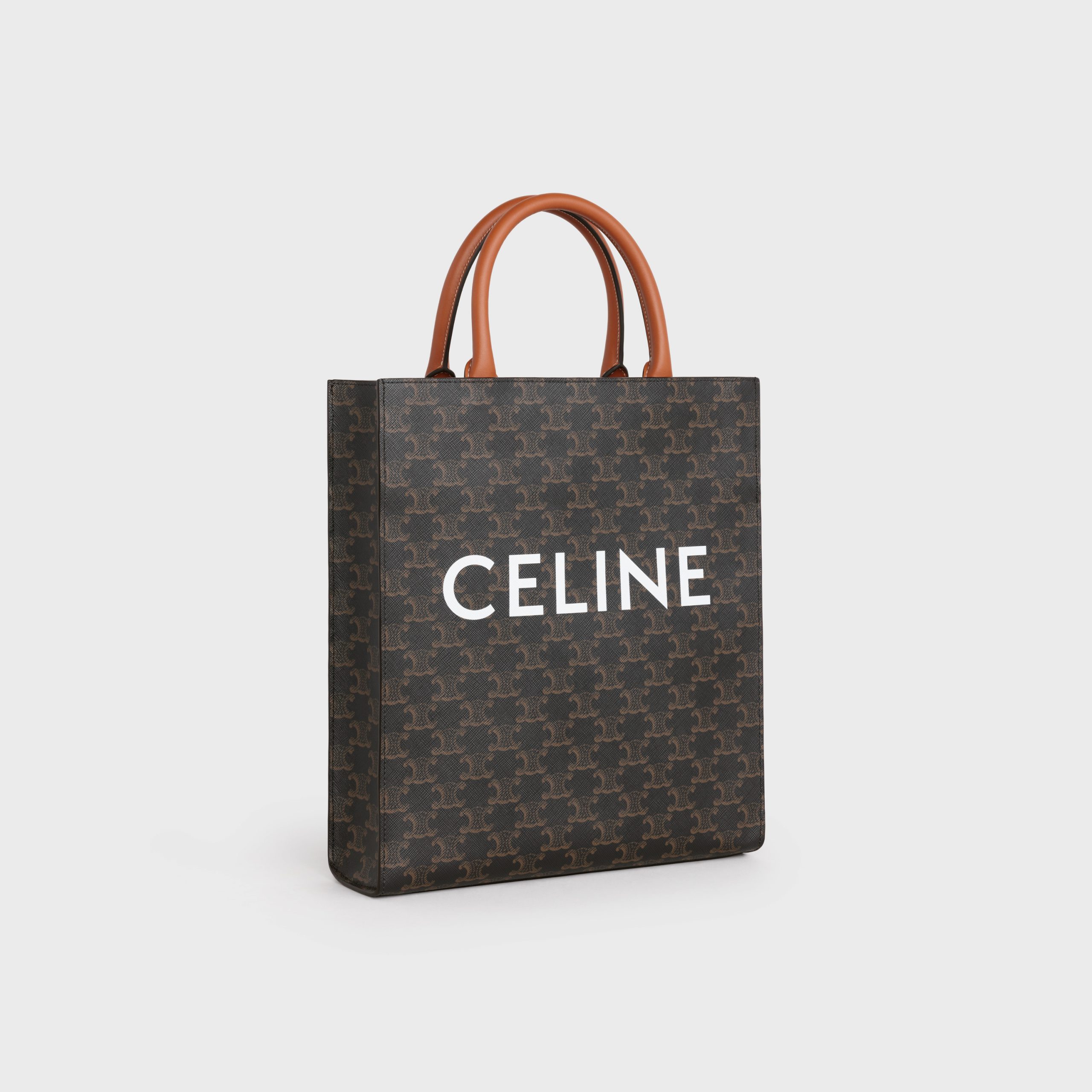 Celine Small Cabas Vertical In Triomphe Canvas And Calfskin – Tan – 191542BZK.04LU