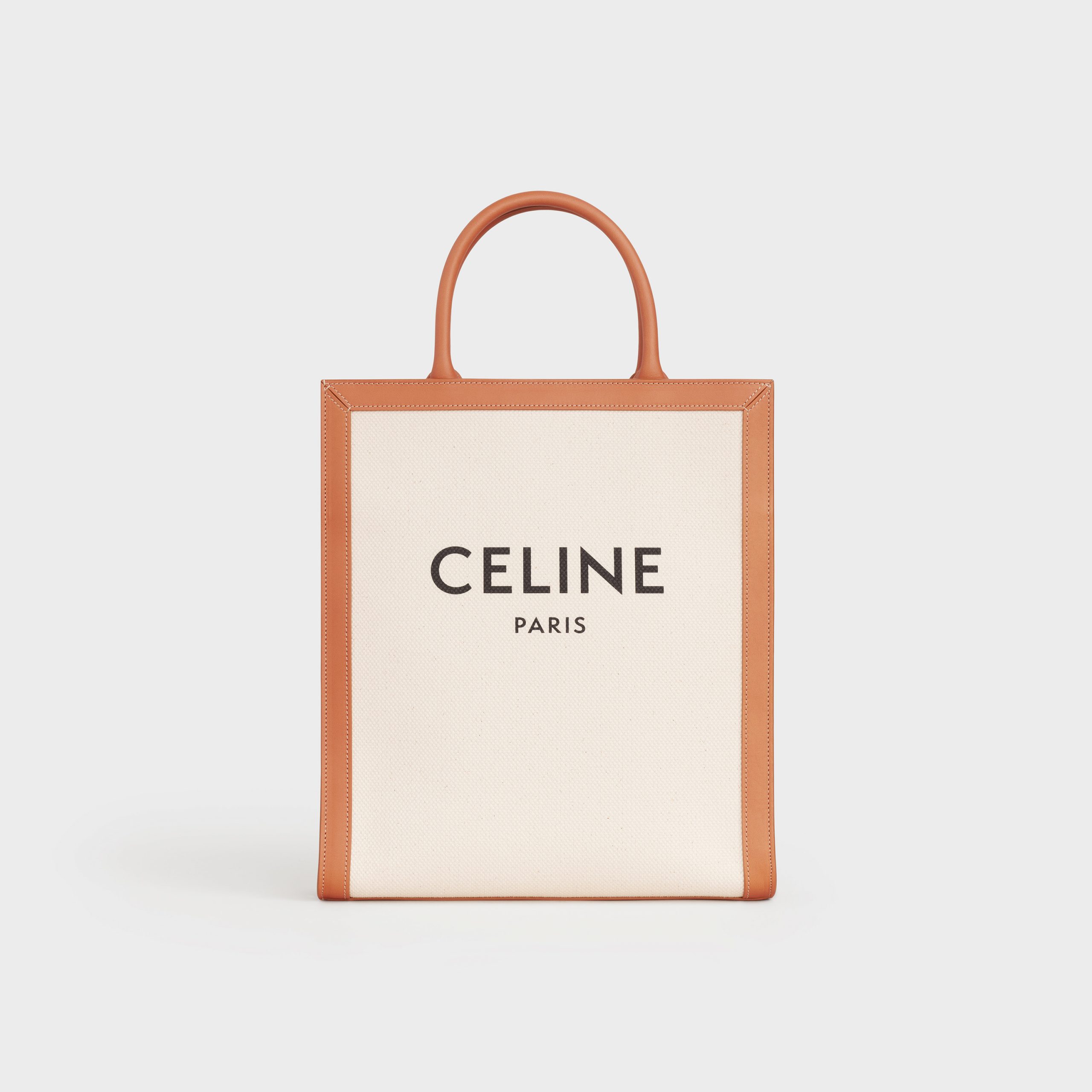 Celine Small Vertical Cabas Celine In Canvas With Celine Print And Calfskin – Natural / Tan – 192082BNZ.02NT
