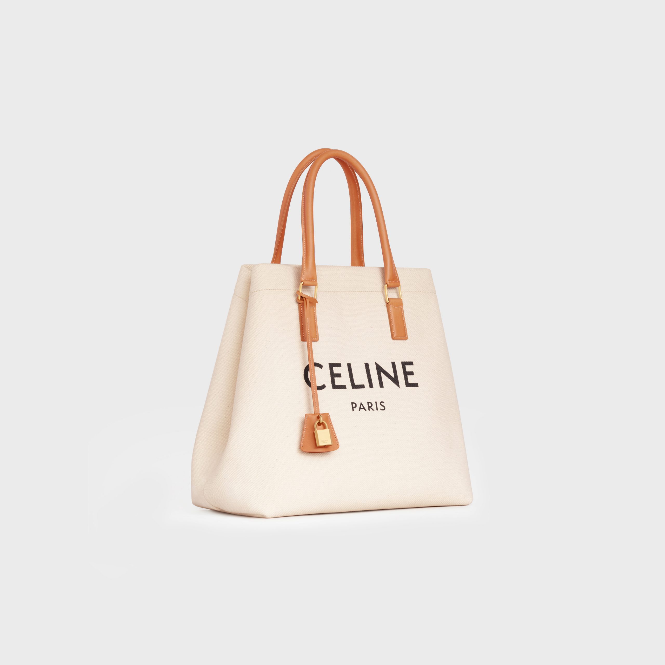 Celine Horizontal Cabas Celine In Canvas With Celine Print And Calfskin – Natural / Tan – 192162BNZ.02NT