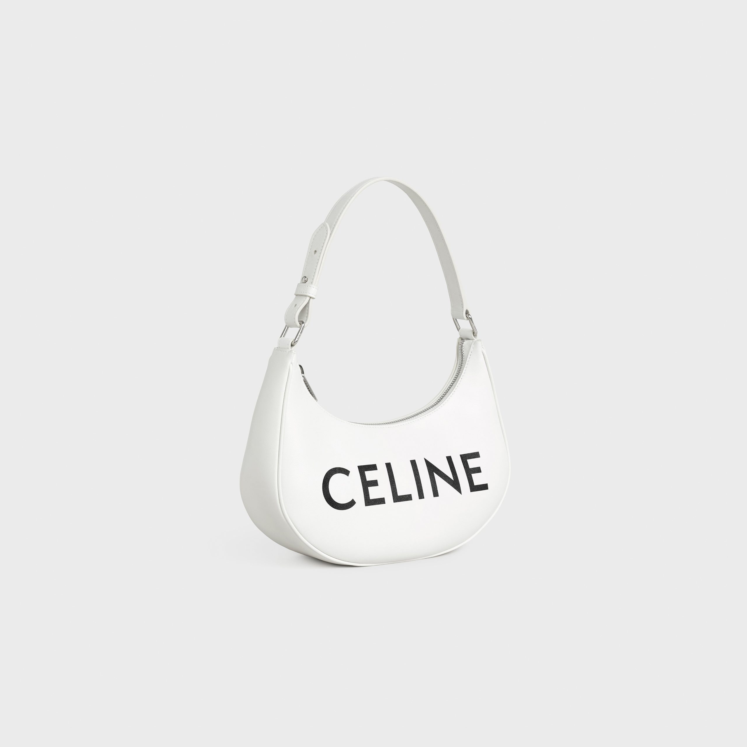 Celine Ava Bag In Smooth Calfskin With Celine Print – White – 193953DEE.01BC