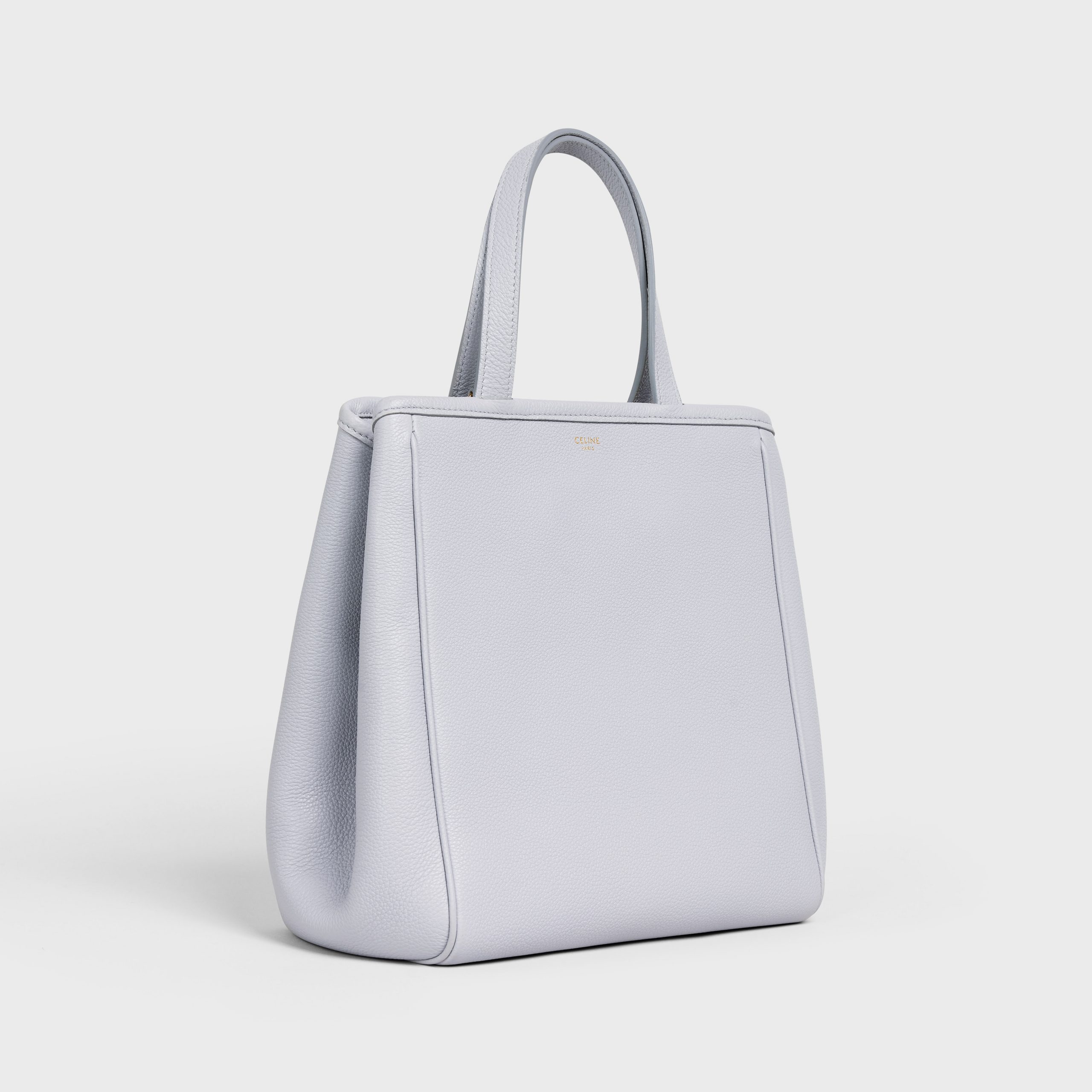 Celine Small Folded Cabas In Grained Calfskin – Light Grey – 194073CR7.08GC