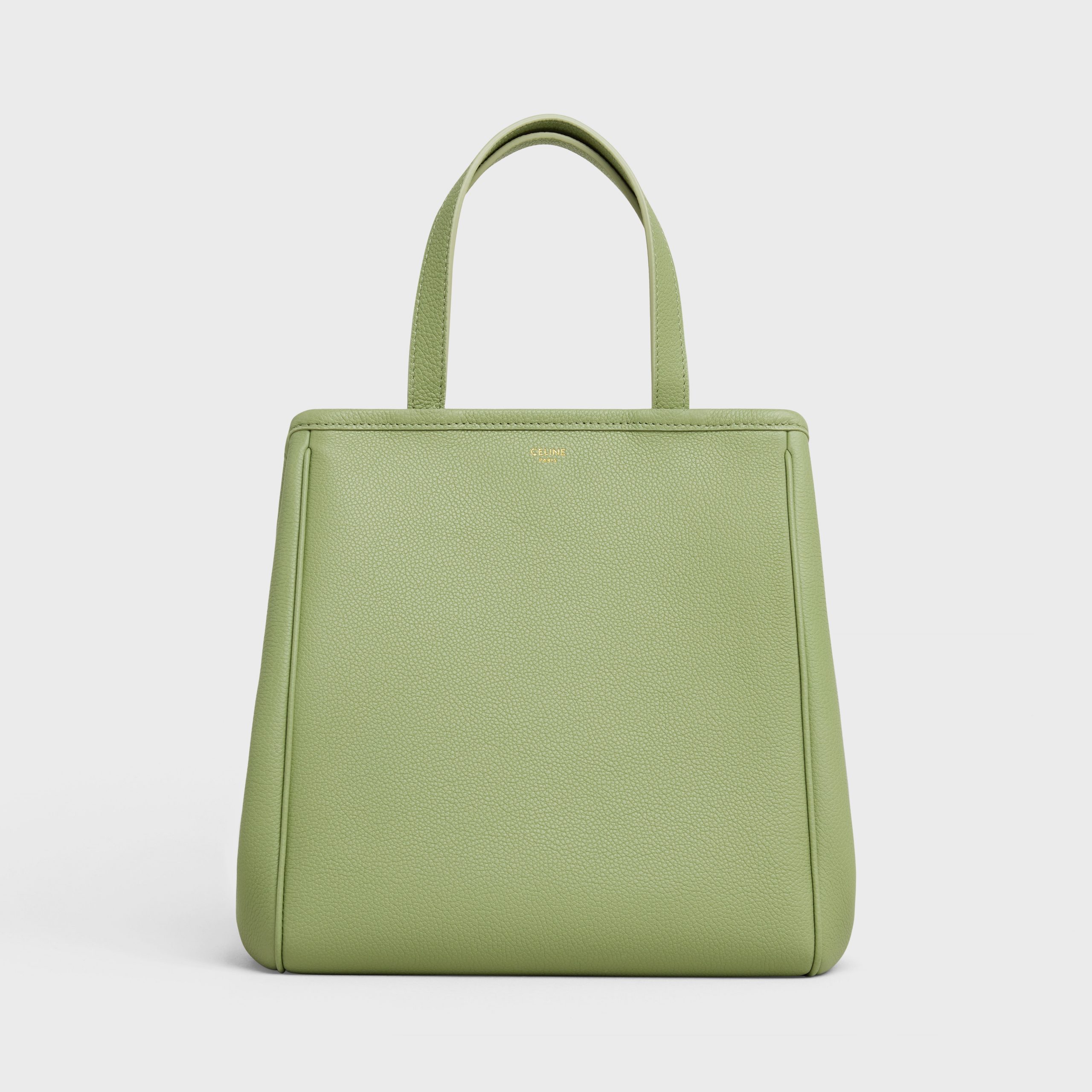 Celine Small Folded Cabas In Grained Calfskin – Sage – 194073CR7.31SA