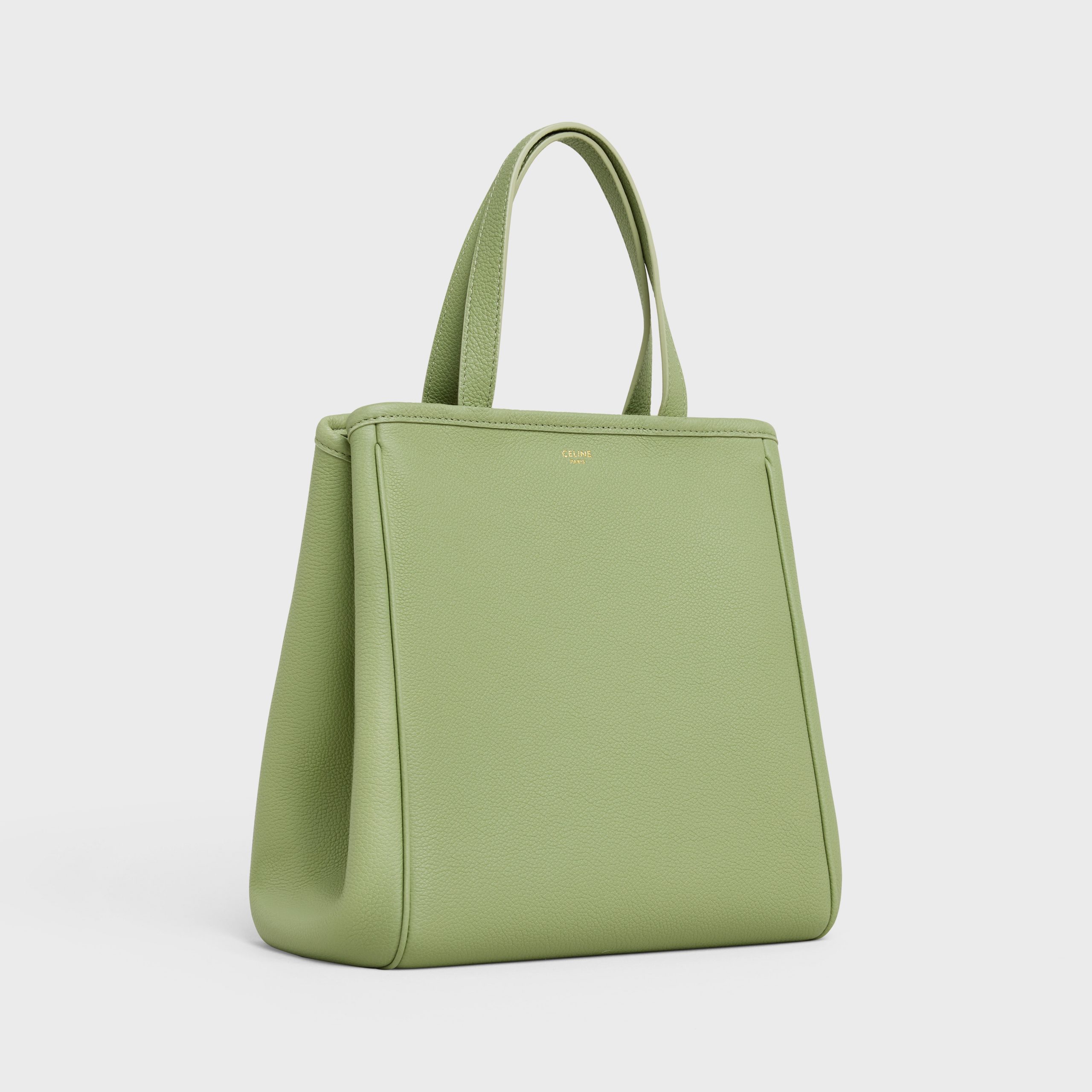 Celine Small Folded Cabas In Grained Calfskin – Sage – 194073CR7.31SA