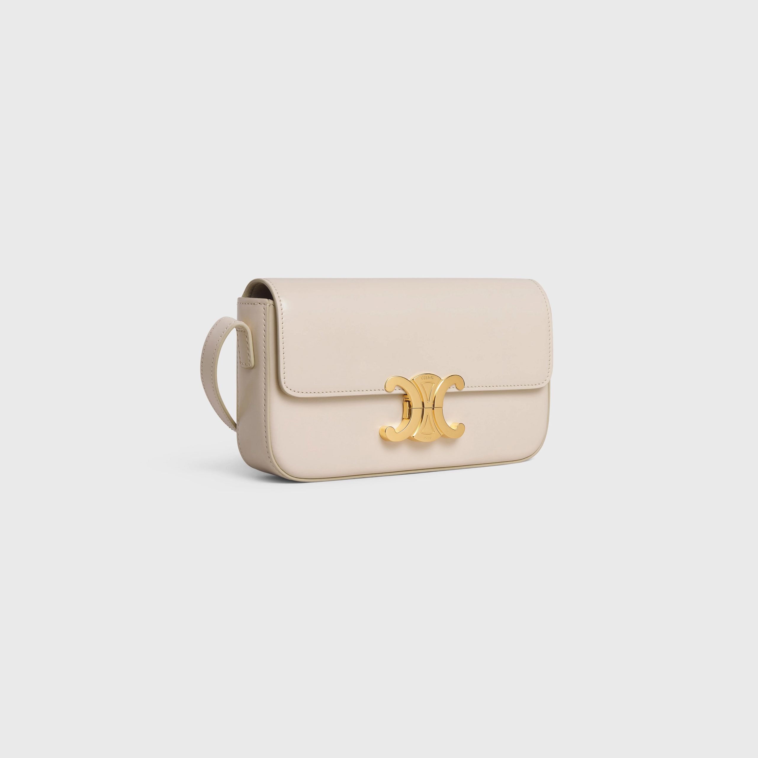 Celine Triomphe Shoulder Bag In Shiny Calfskin – Ivory – 194143BF4.01IV