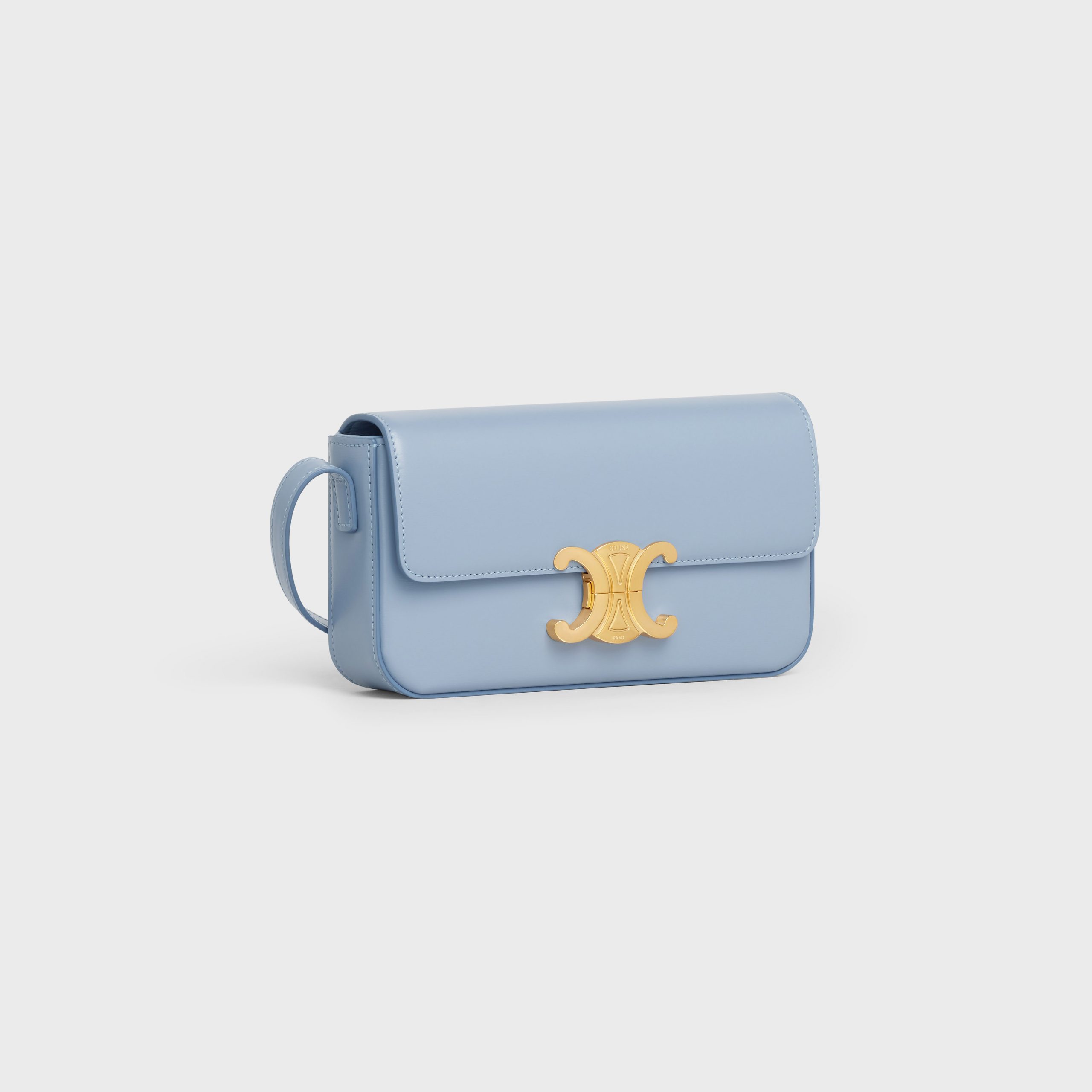 Celine Triomphe Shoulder Bag In Shiny Calfskin – Arctic Blue – 194143BF4.07AU