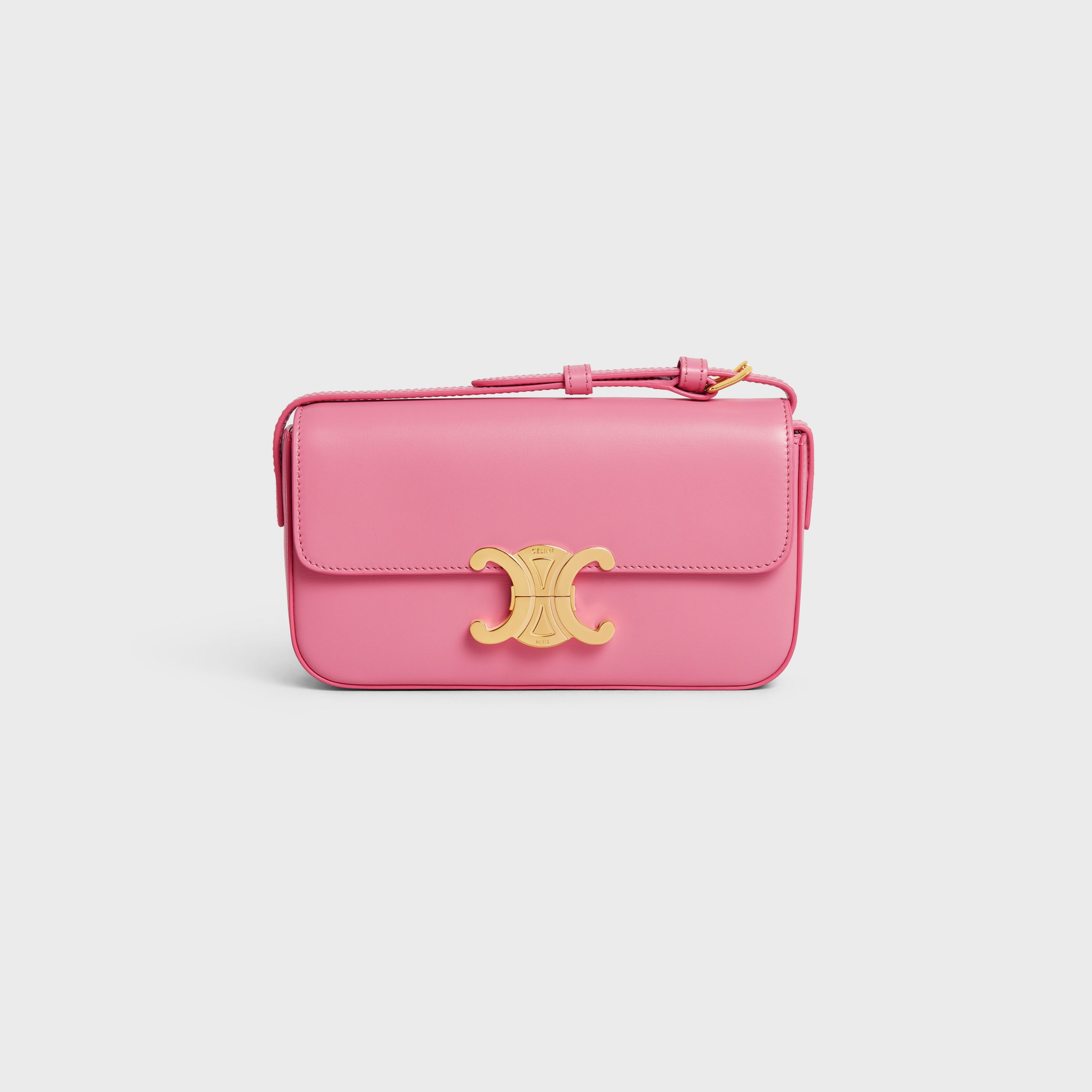 Celine Triomphe Shoulder Bag In Shiny Calfskin – Flamingo – 194143BF4.25FO