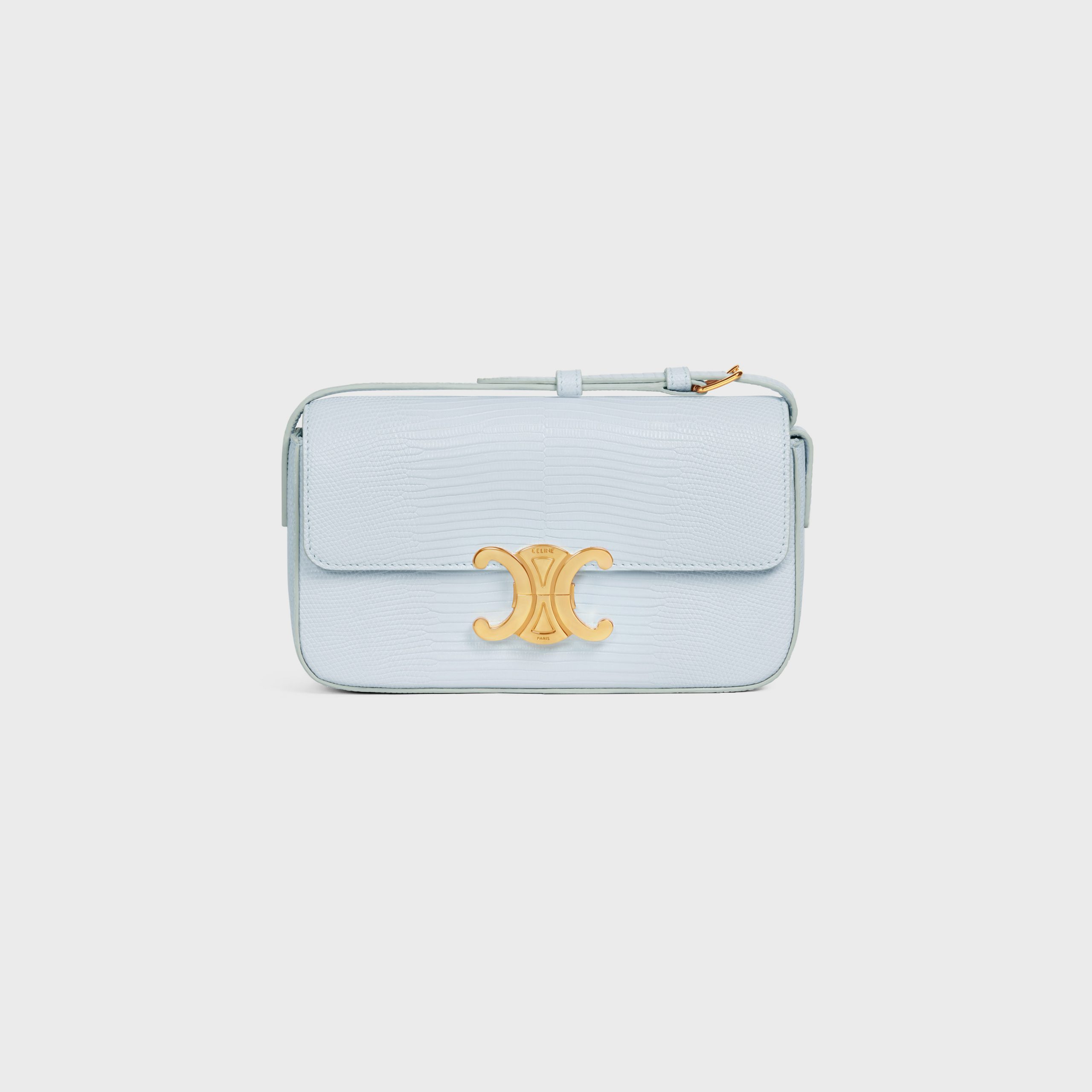 Celine Triomphe Shoulder Bag In Lizard – Pearl – 194144BFJ.07PE