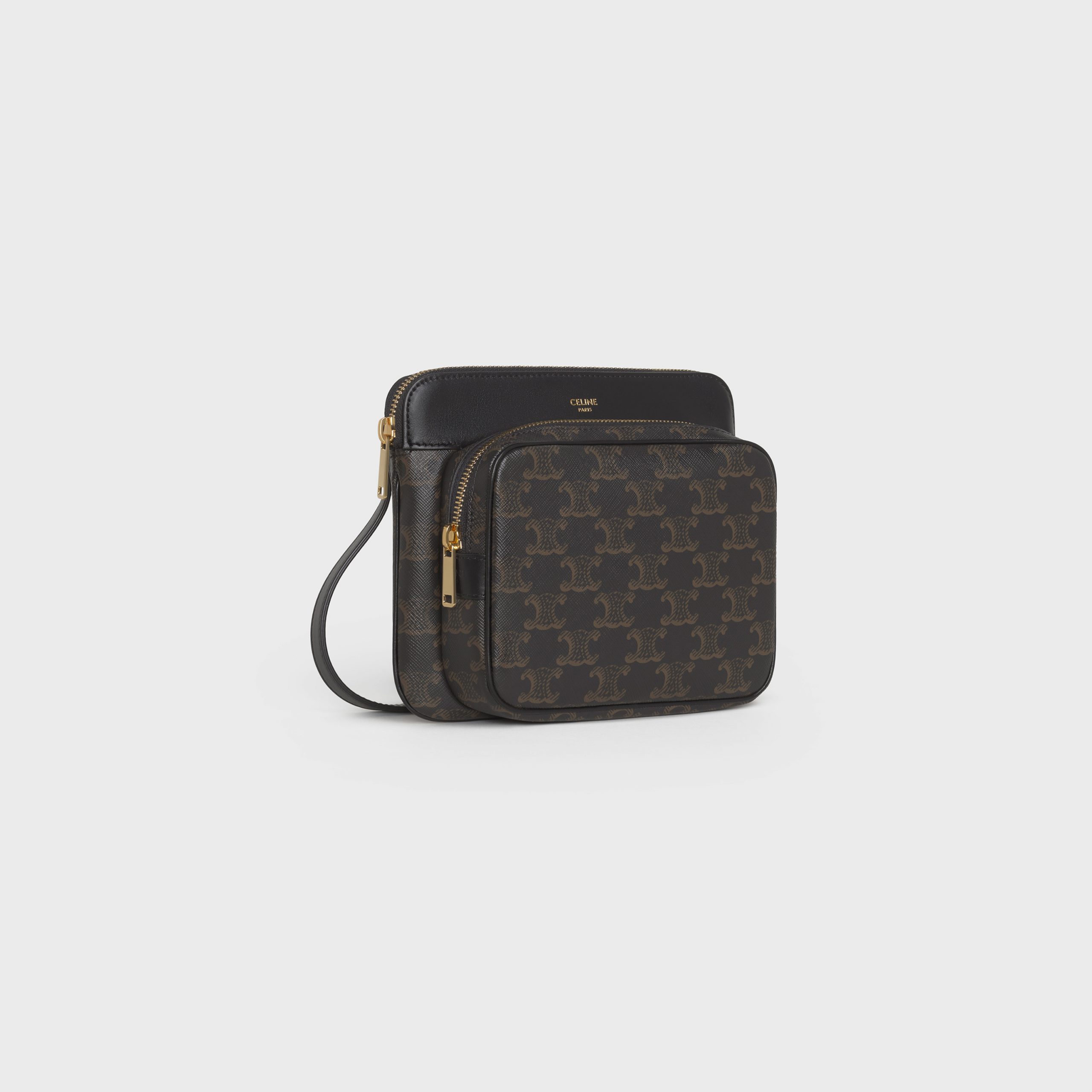 Celine Small Pocket Messenger Bag In Triomphe Canvas – Black – 194282CAA.38NO