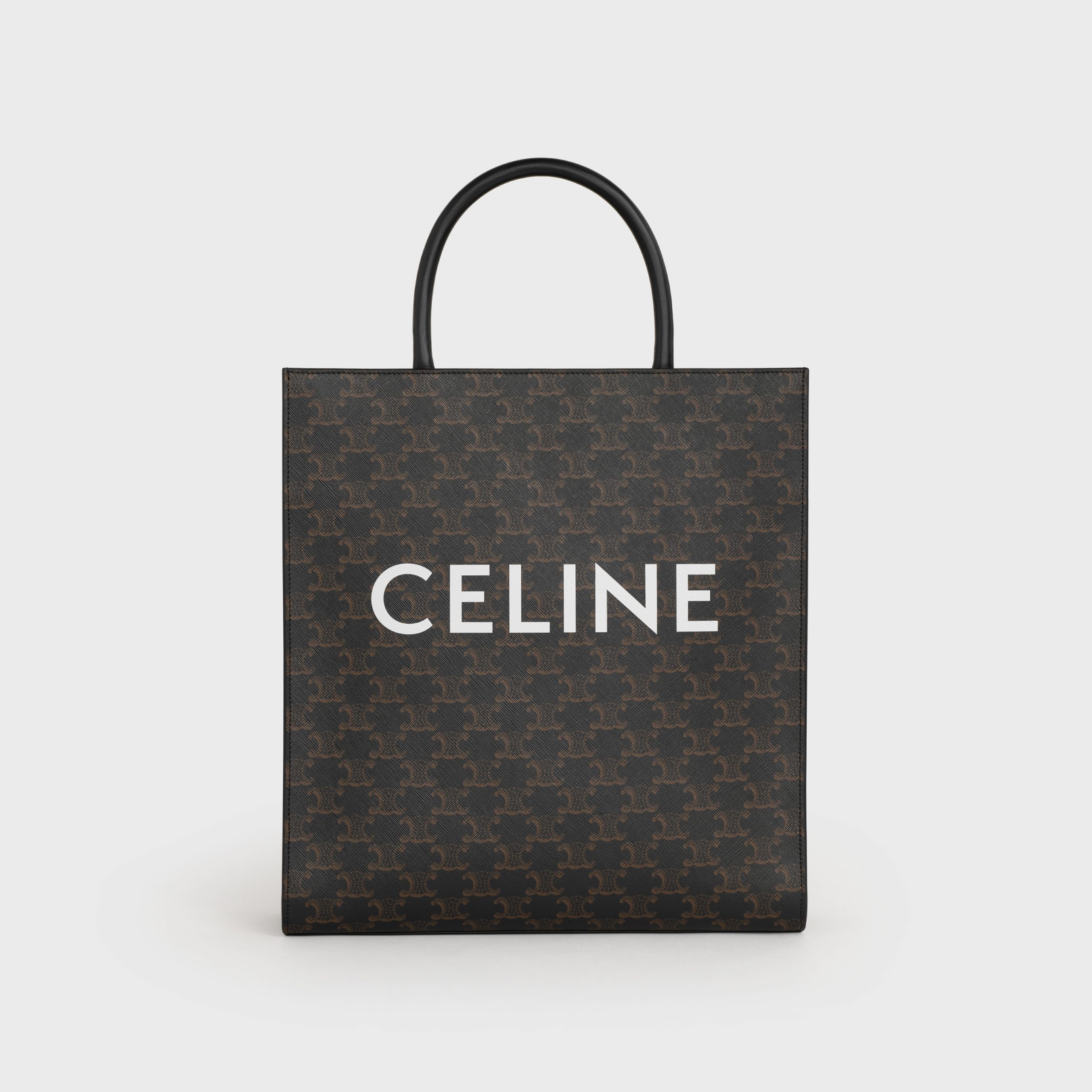 Celine Medium Vertical Cabas In Triomphe Canvas With Celine Print – Black – 194432CIM.38NO