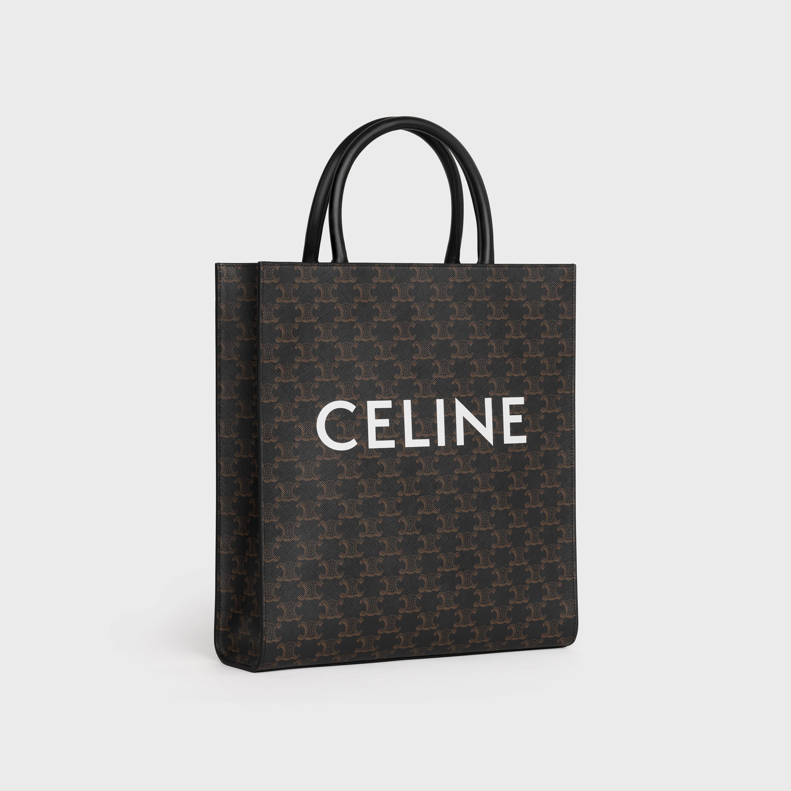 Celine Medium Vertical Cabas In Triomphe Canvas With Celine Print – Black – 194432CIM.38NO