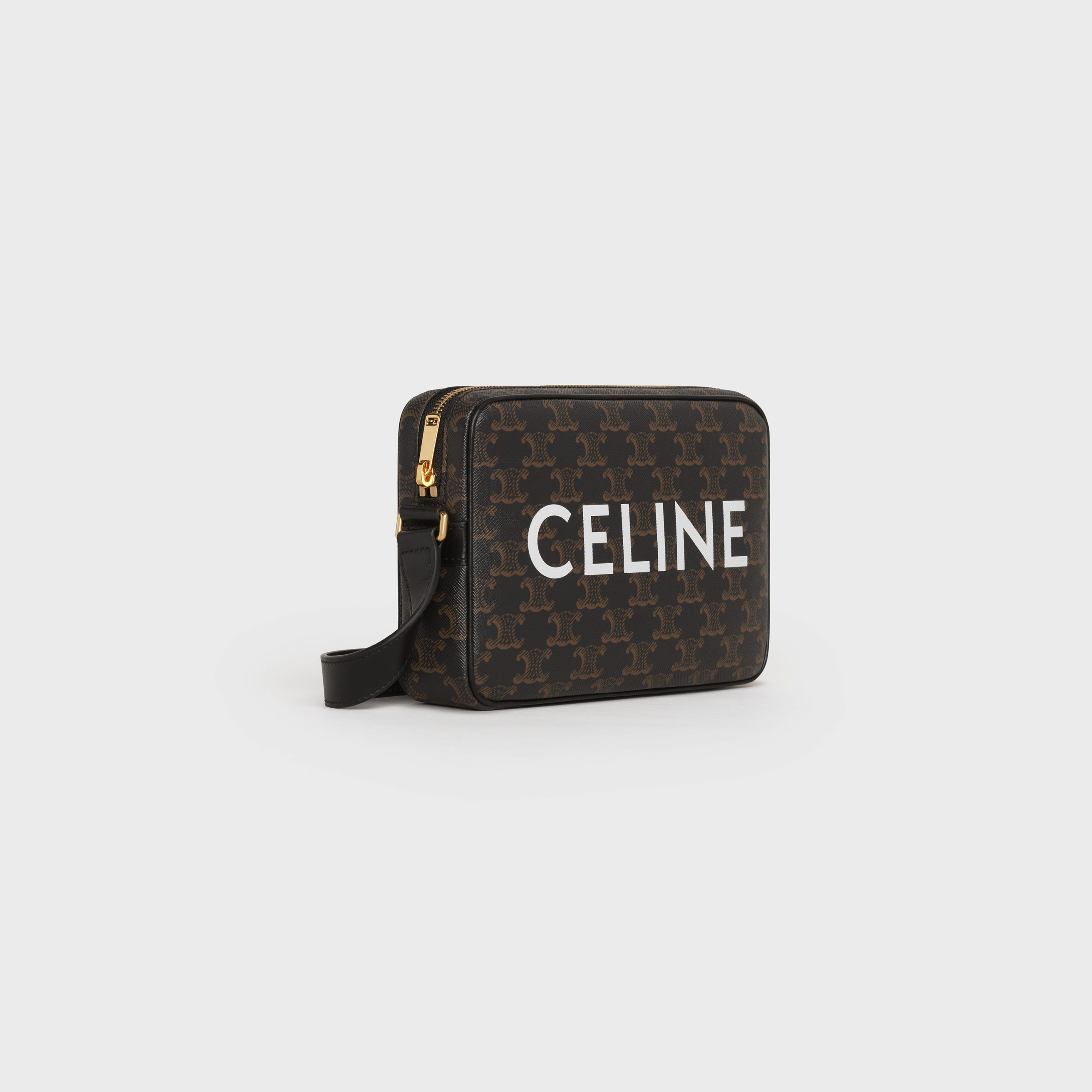 Celine Medium Messenger Bag In Triomphe Canvas With Celine Print – Black – 194502CIM.38NO