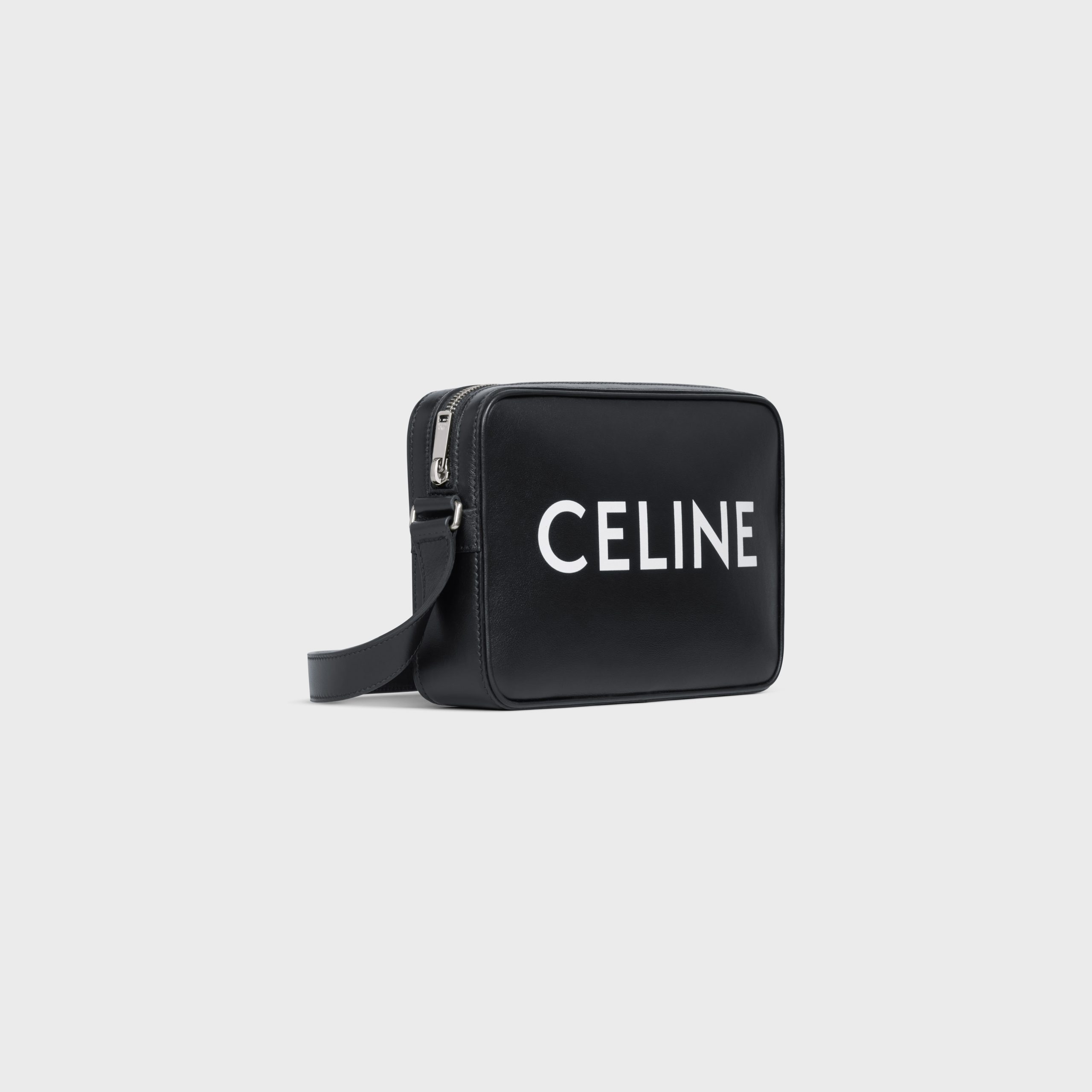 Celine Medium Messenger Bag In Smooth Calfskin With Celine Print – Black – 194503DOT.38SI
