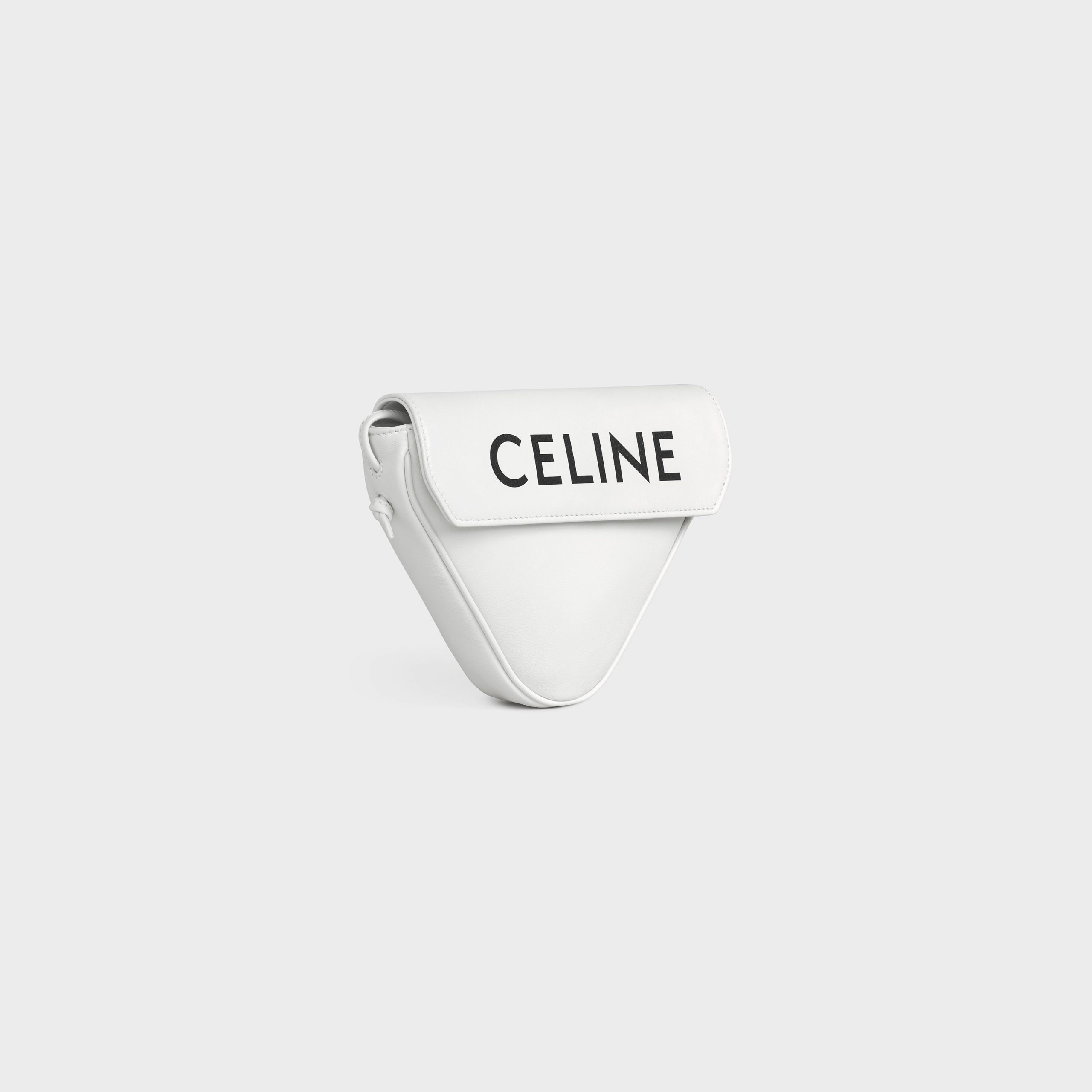 Celine Triangle Bag In Smooth Calfskin With Celine Print – White – 195903DCS.01BC