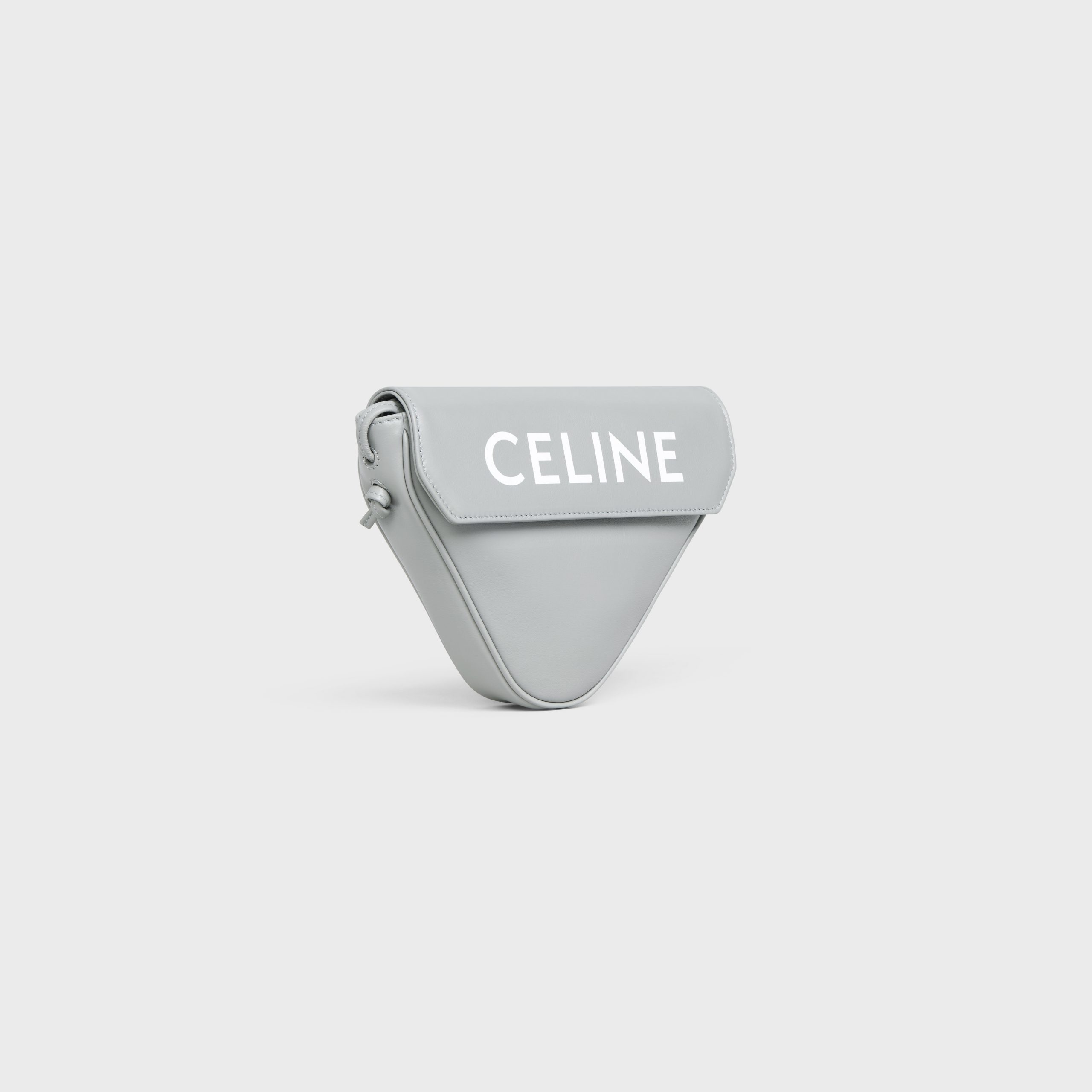 Celine Triangle Bag In Smooth Calfskin With Celine Print – Pale Grey – 195903DCS.10PG