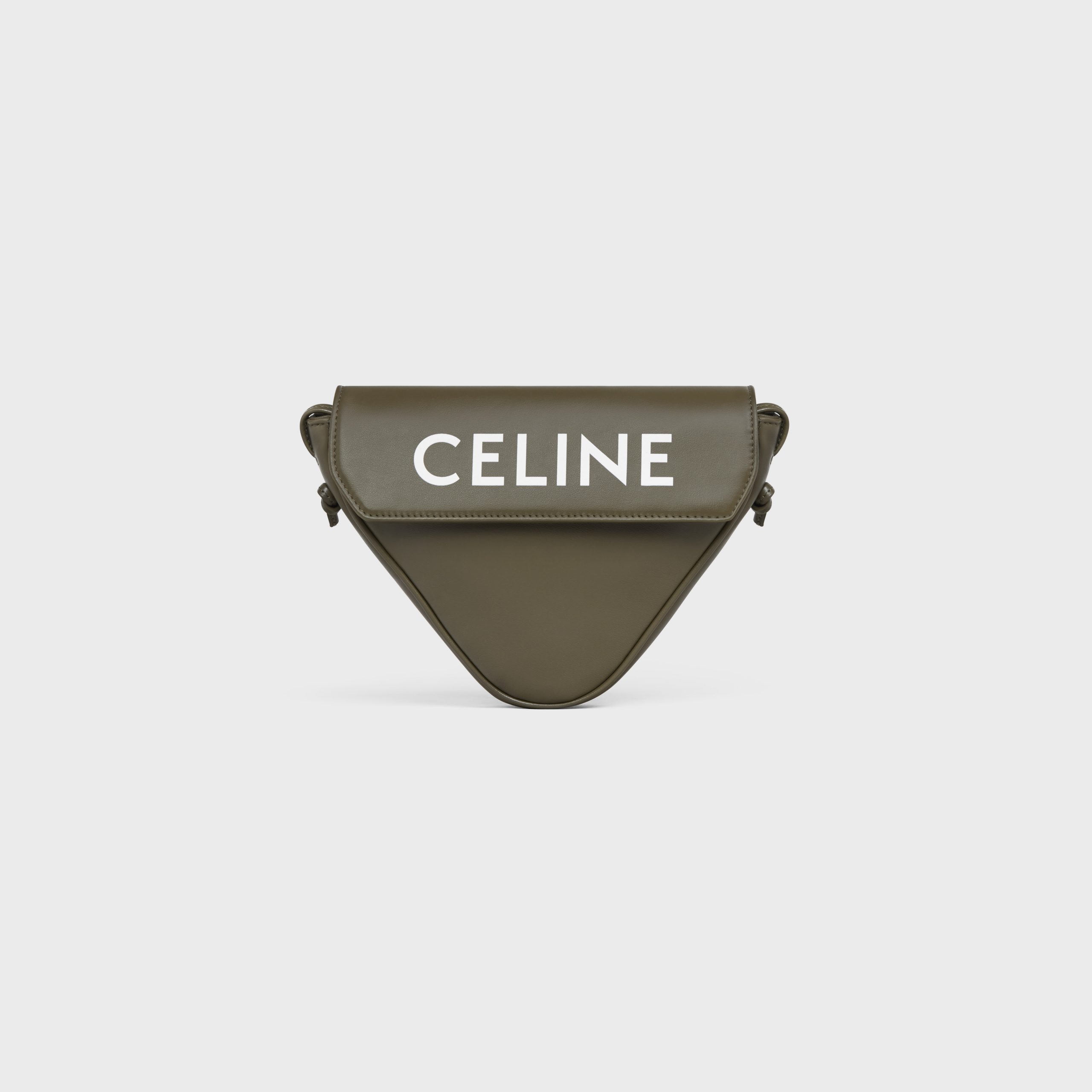 Celine Triangle Bag In Smooth Calfskin With Celine Print – Dark Olive – 195903DCS.31DO