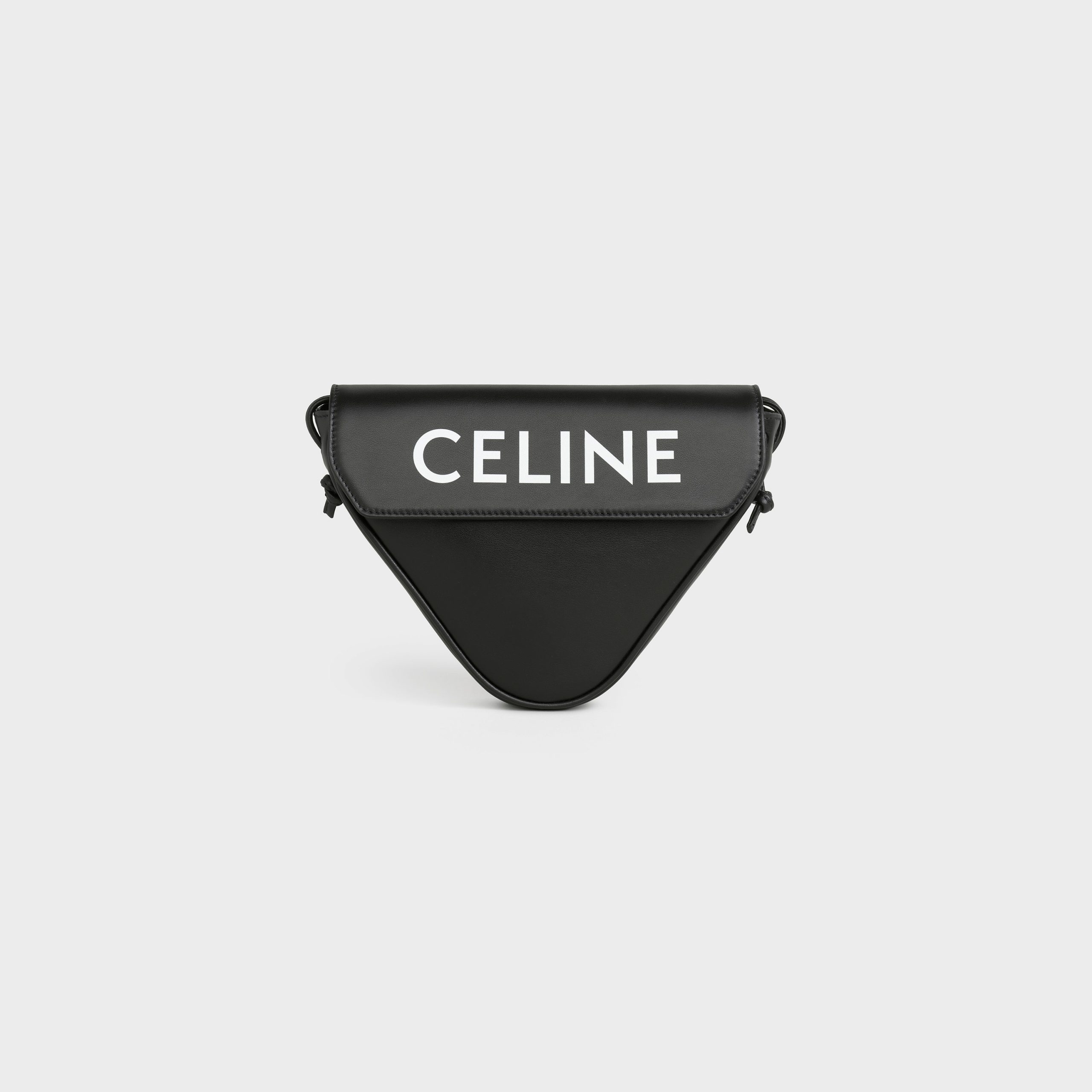 Celine Triangle Bag In Smooth Calfskin With Celine Print – Black – 195903DCS.38SI