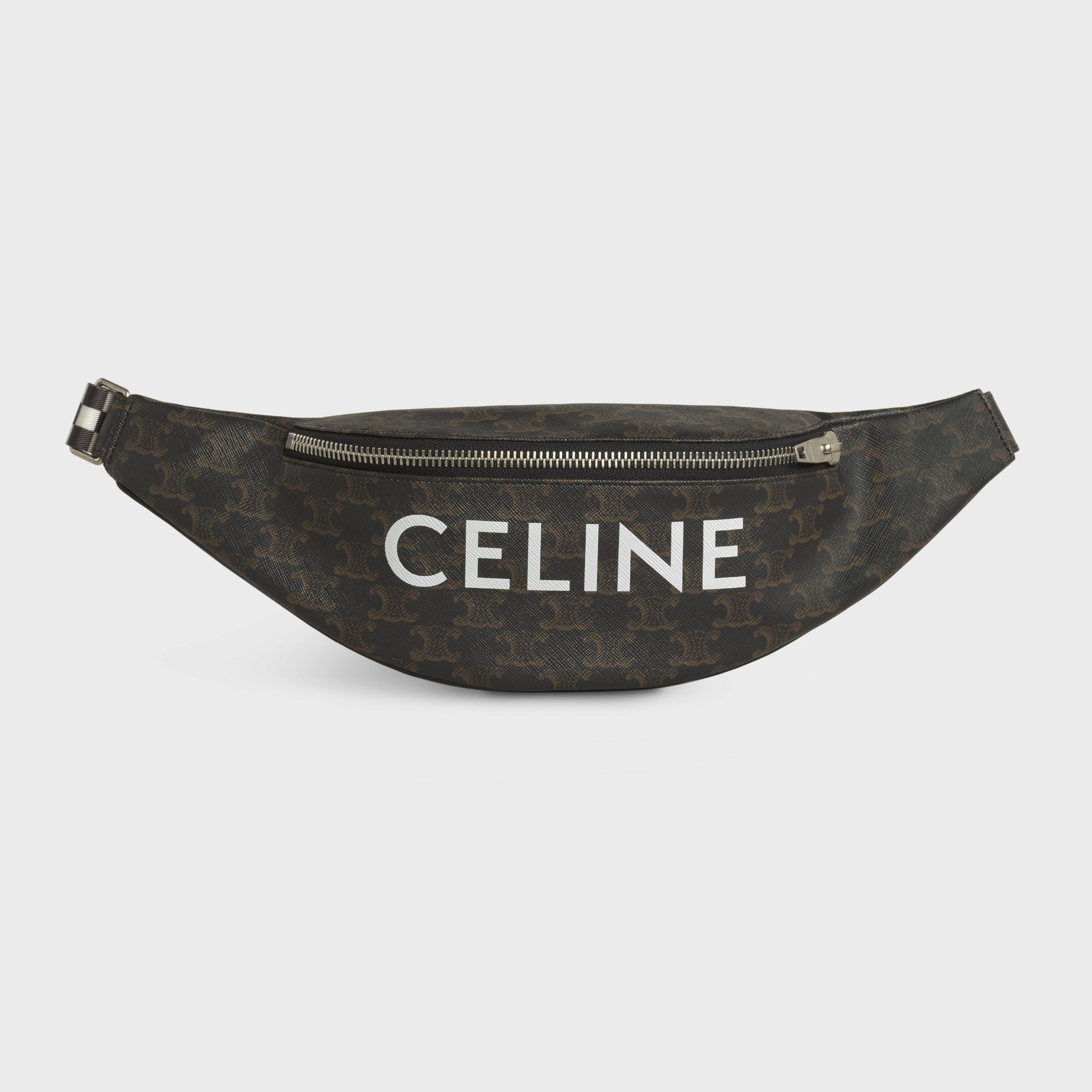 Celine Belt Bag In Triomphe Canvas With Celine Print – Black – 195972DDE.38SI