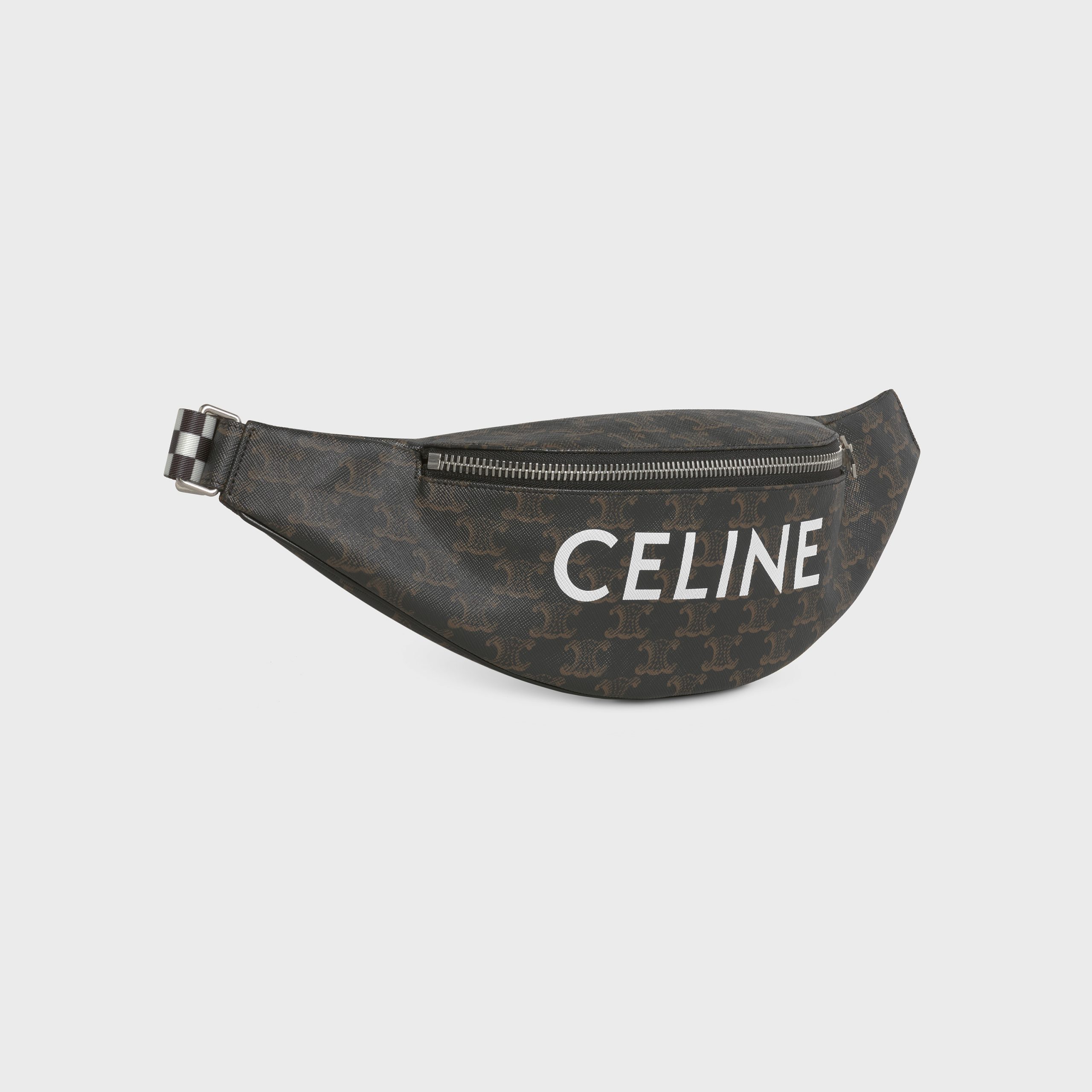 Celine Belt Bag In Triomphe Canvas With Celine Print – Black – 195972DDE.38SI