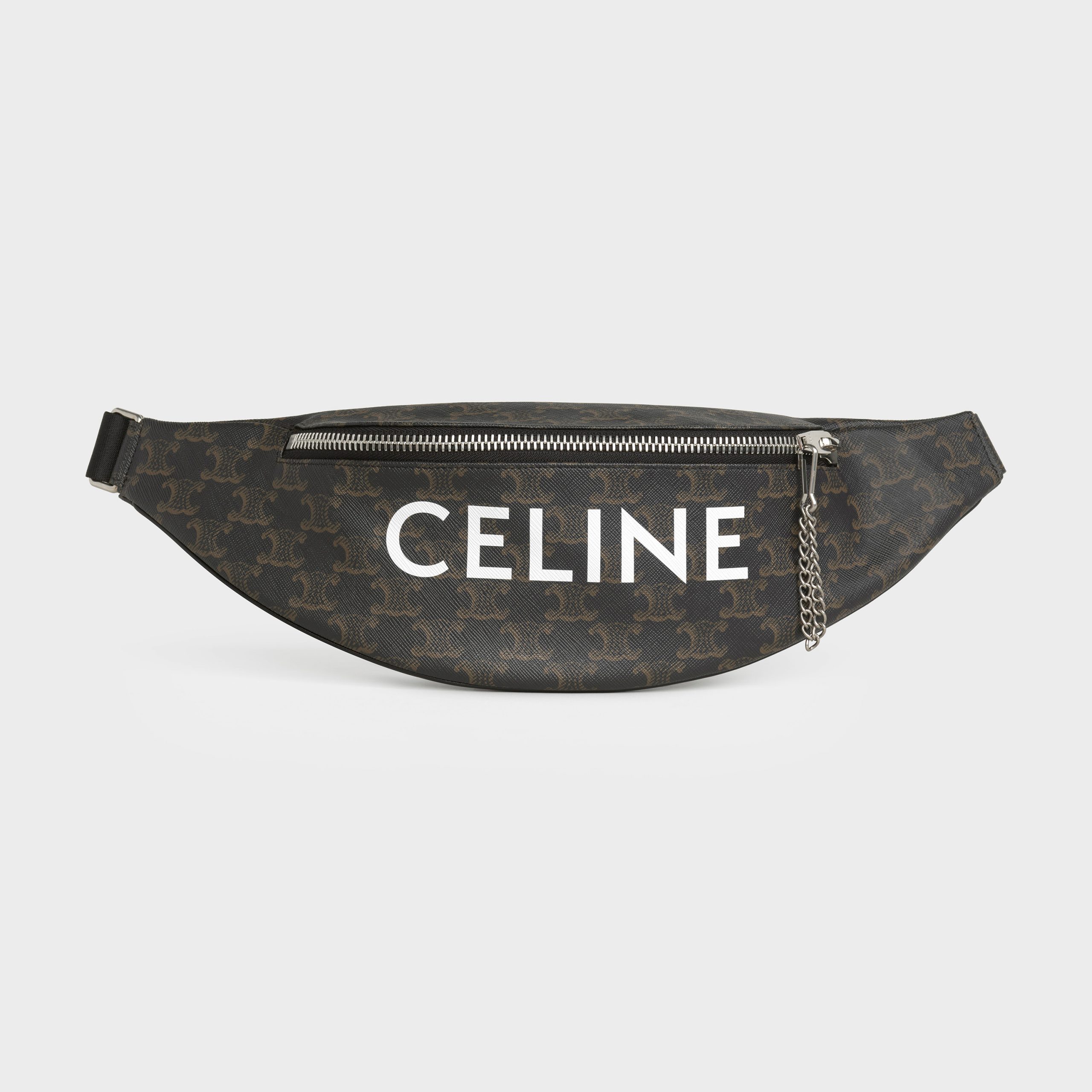 Celine Belt Bag In Triomphe Canvas With Celine Print – Black / Black – 195972DFV.38NN