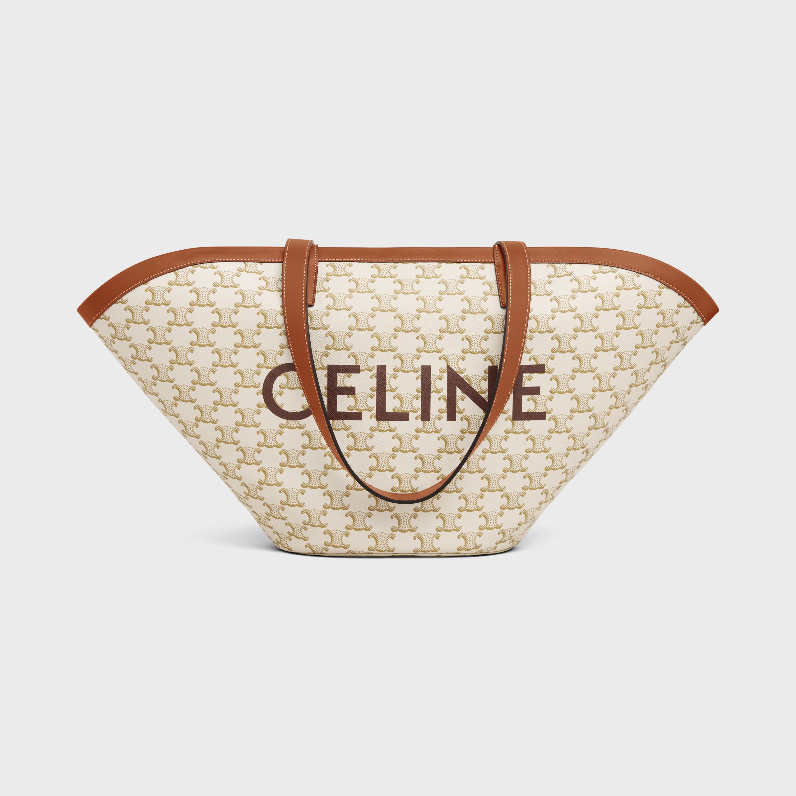 Celine Medium Couffin Bag In Triomphe Canvas With Celine Print – White – 196952CYX.01BC