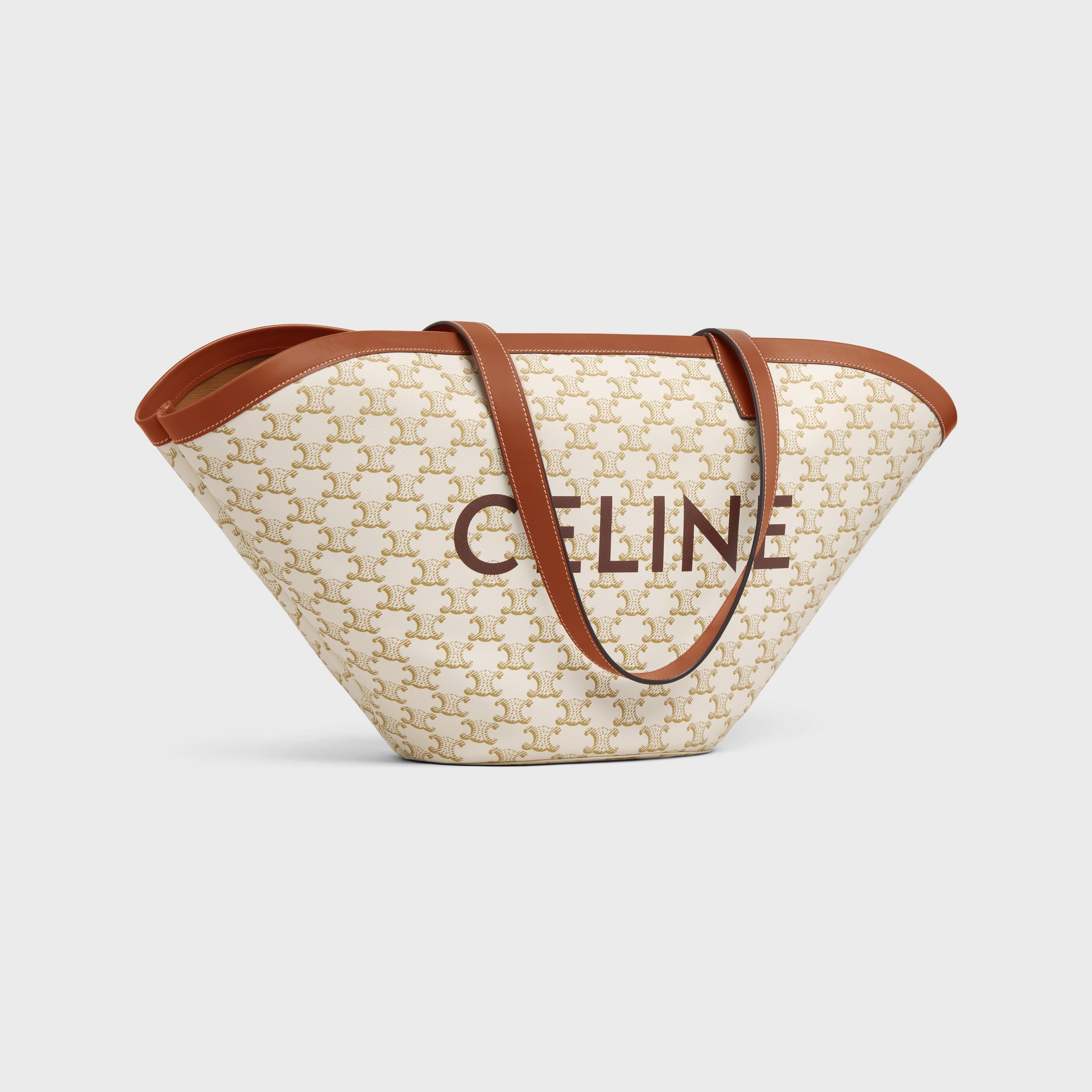 Celine Medium Couffin Bag In Triomphe Canvas With Celine Print – White – 196952CYX.01BC