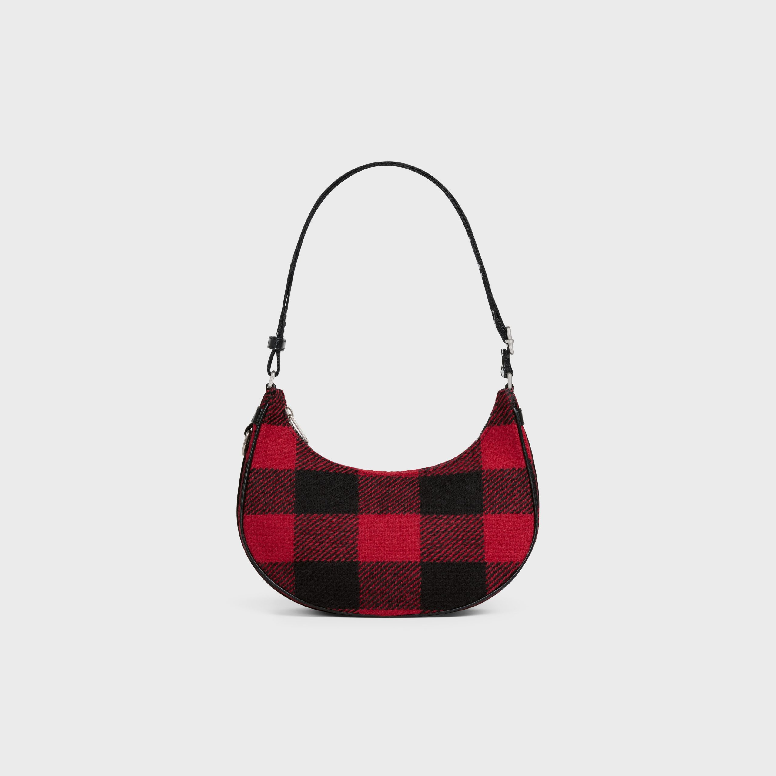 Celine Medium Ava Bag With Celine Strap In Textile And Calfskin – Red / Black – 196962DO2.27NO