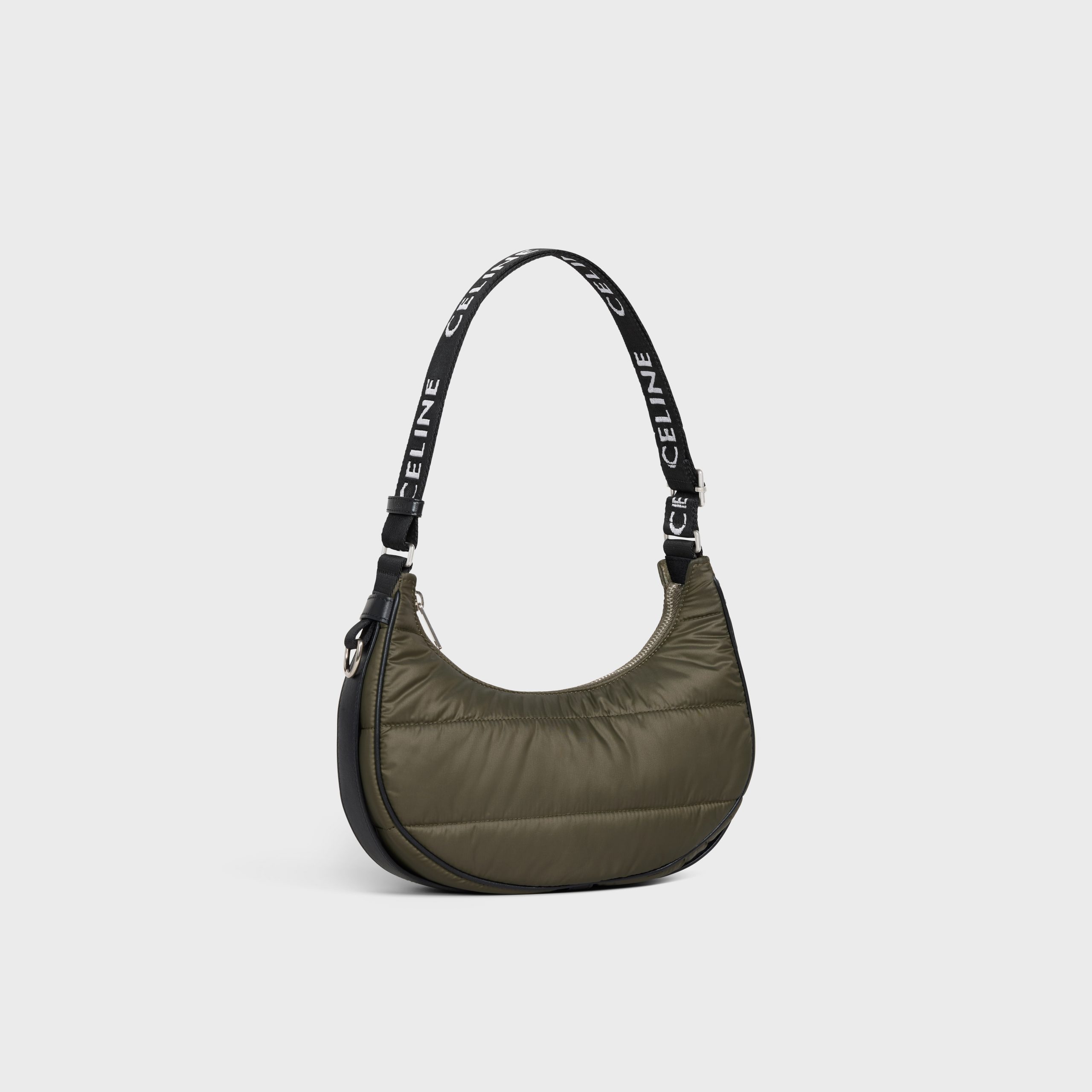 Celine Medium Ava Bag With Celine Strap In Quilted Nylon – Khaki – 196972DLI.15KH