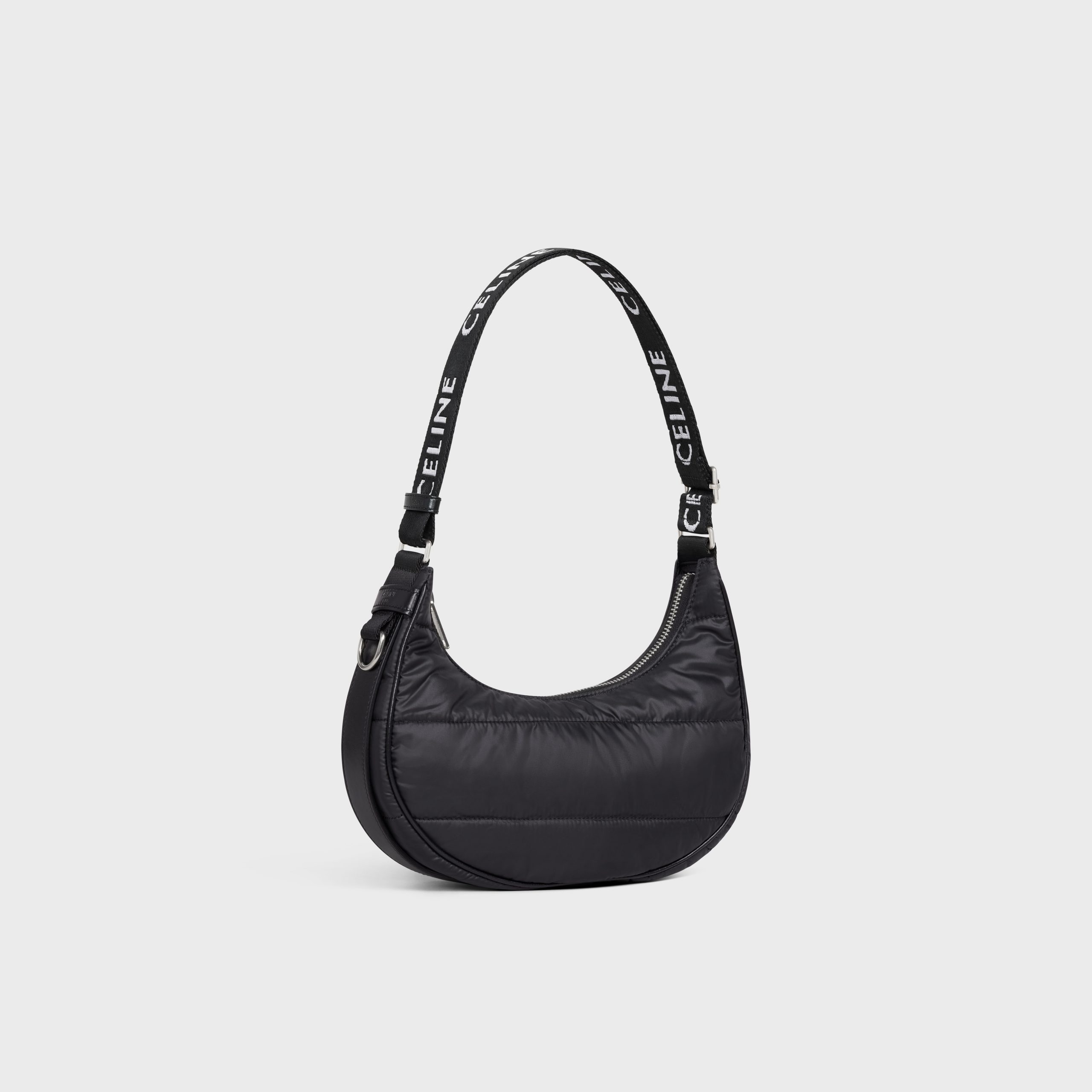 Celine Medium Ava Bag With Celine Strap In Quilted Nylon – Black – 196972DLI.38SI