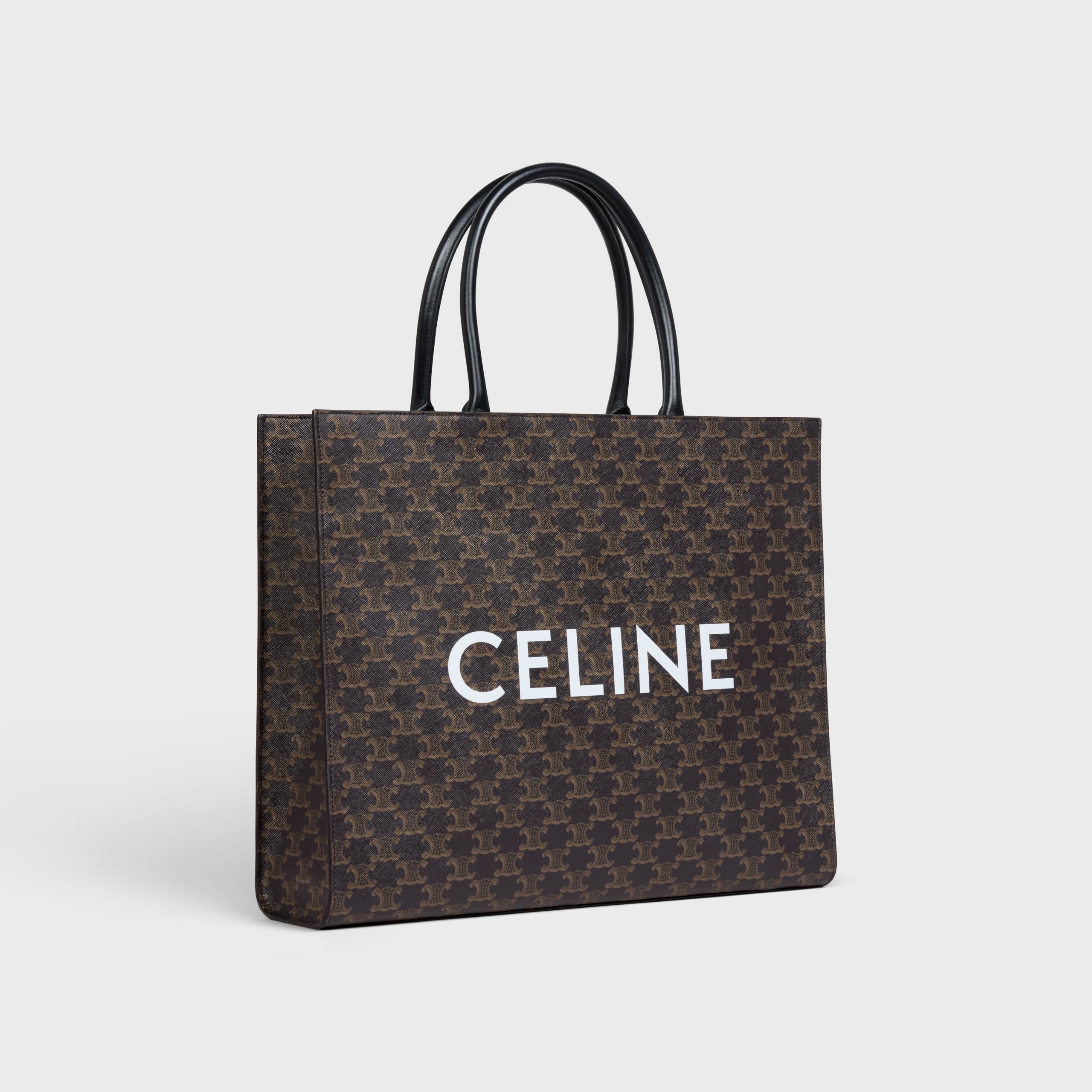 Celine Horizontal Cabas In Triomphe Canvas With Celine Print – Black – 197012CIM.38SI