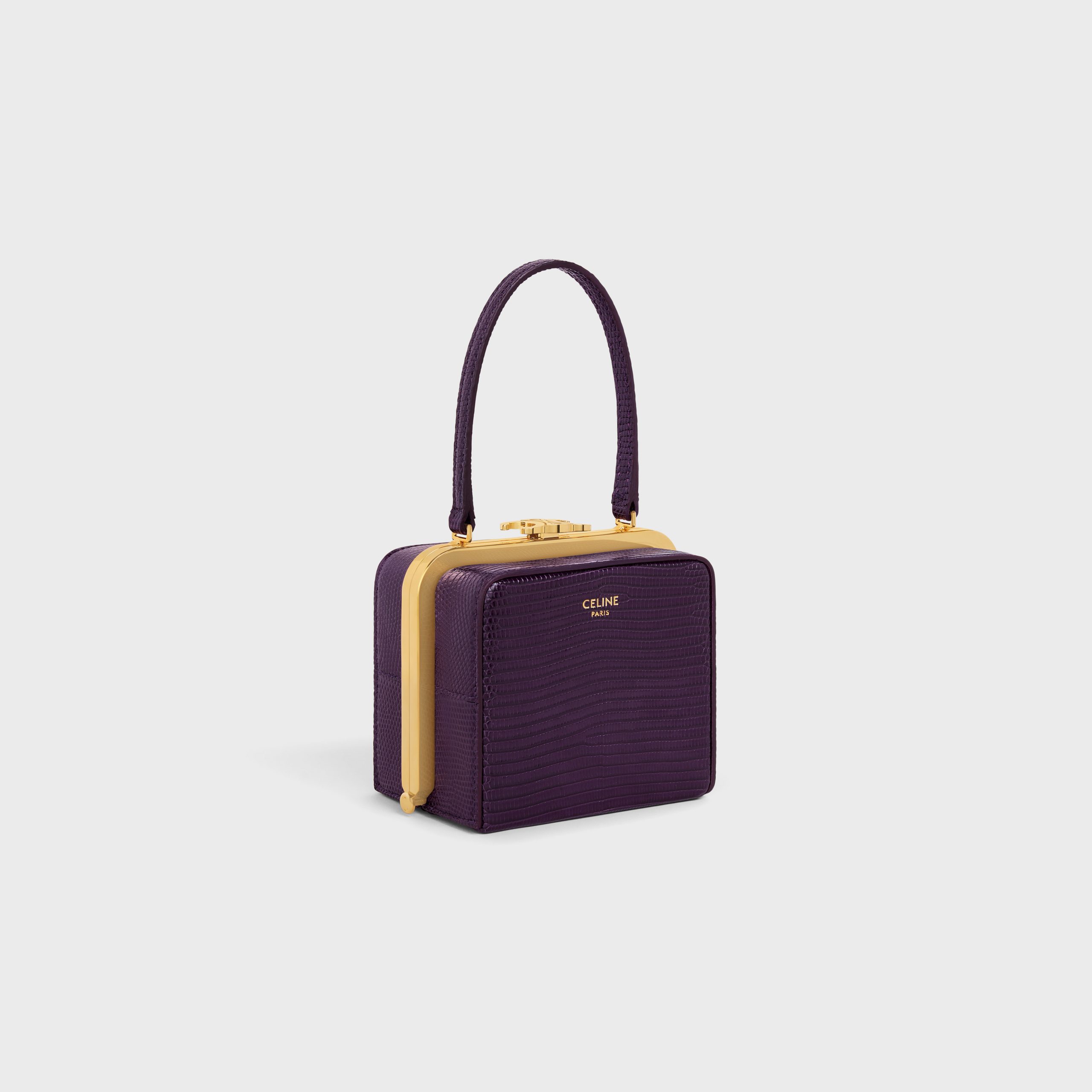 Celine TRIOMPHE MINAUDIERE In LIZARD – Aubergine – 197244CZ4.28AU