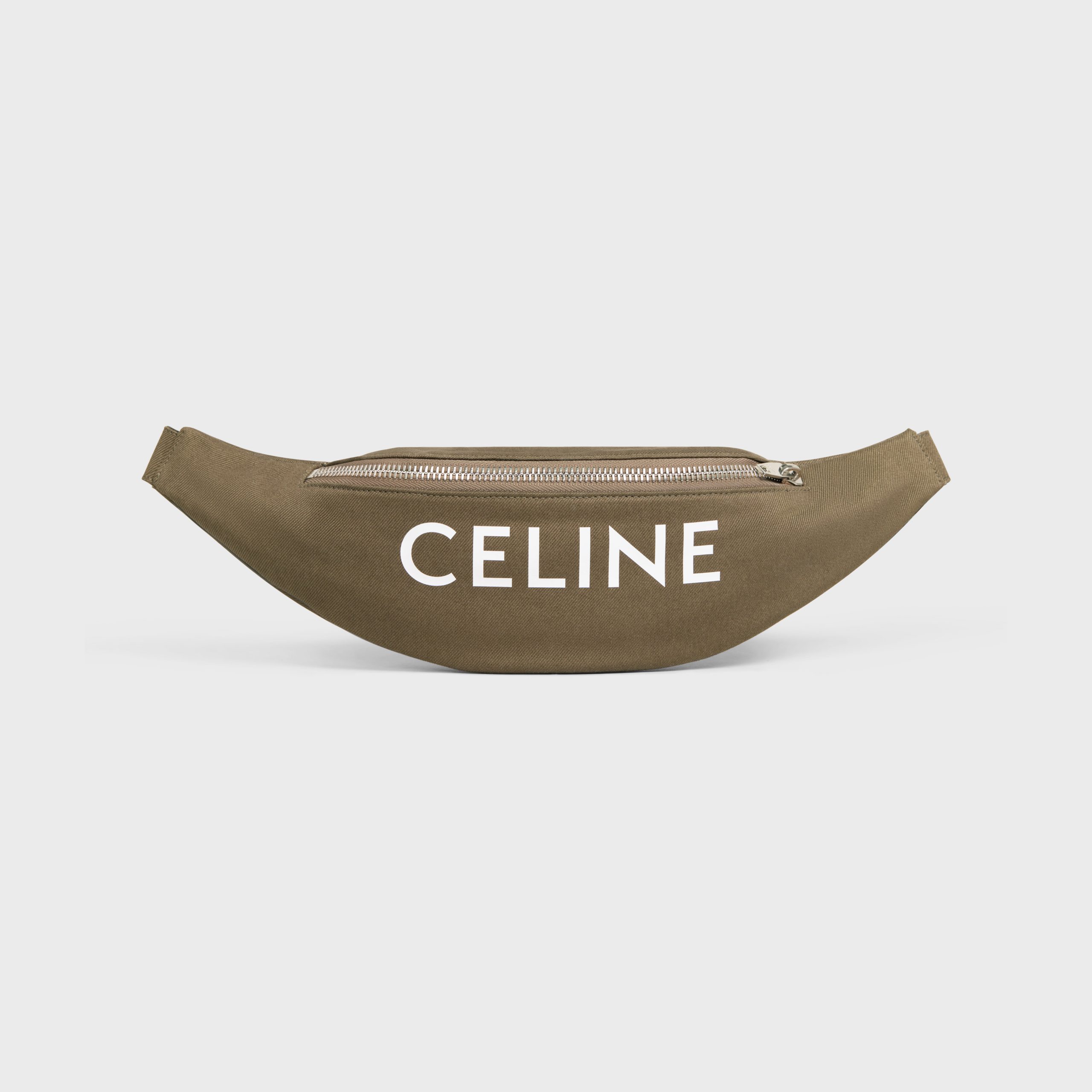 Celine Belt Bag Messenger In Cotton Gabardine With Celine Print – Khaki – 197552DOE.15KH