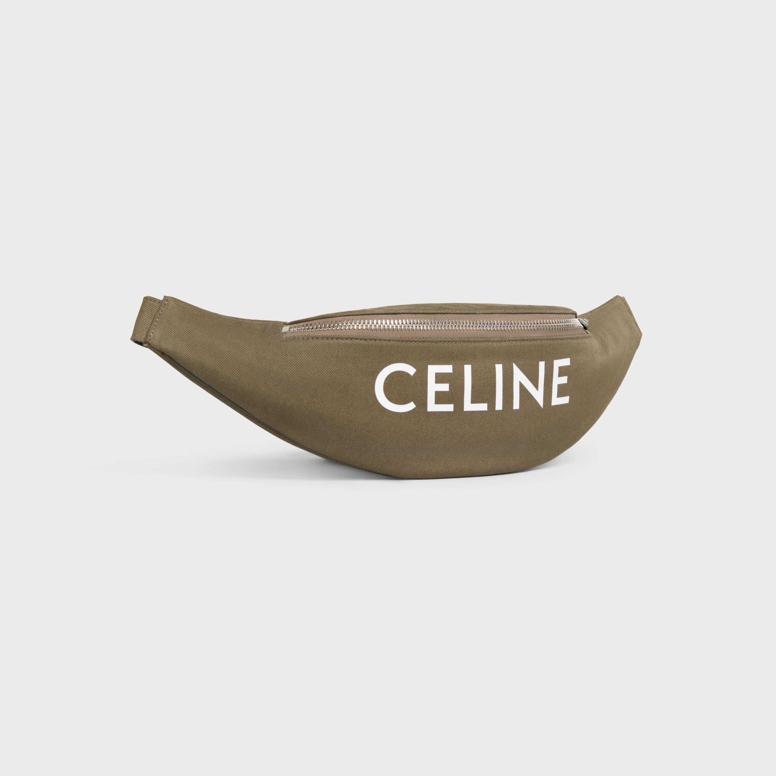 Celine Belt Bag Messenger In Cotton Gabardine With Celine Print – Khaki – 197552DOE.15KH