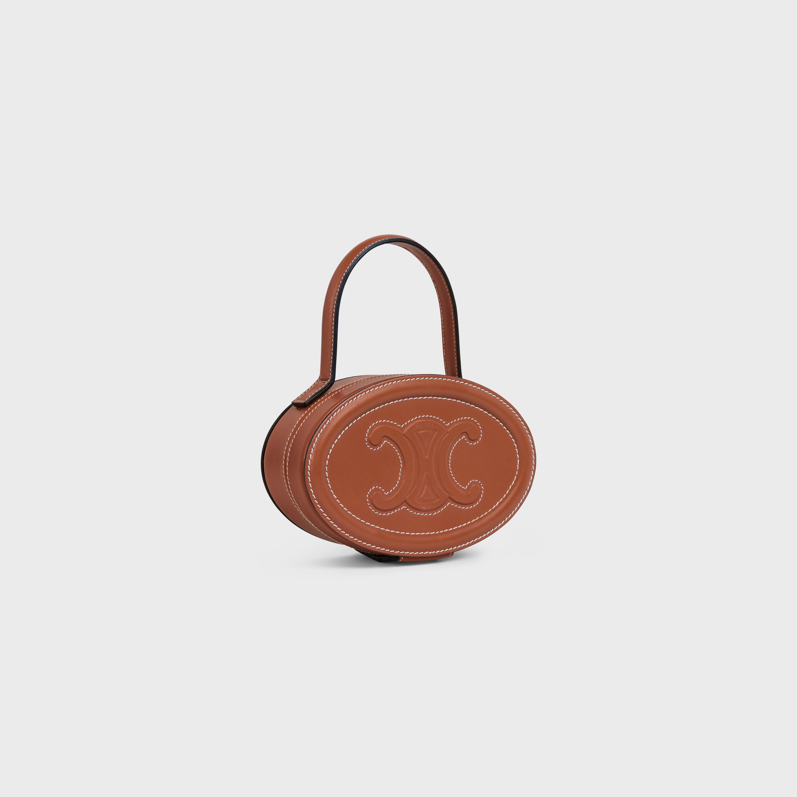 Celine OVAL MINAUDIERE CUIR TRIOMPHE In Smooth Calfskin – Tan – 198613DU6.04LU