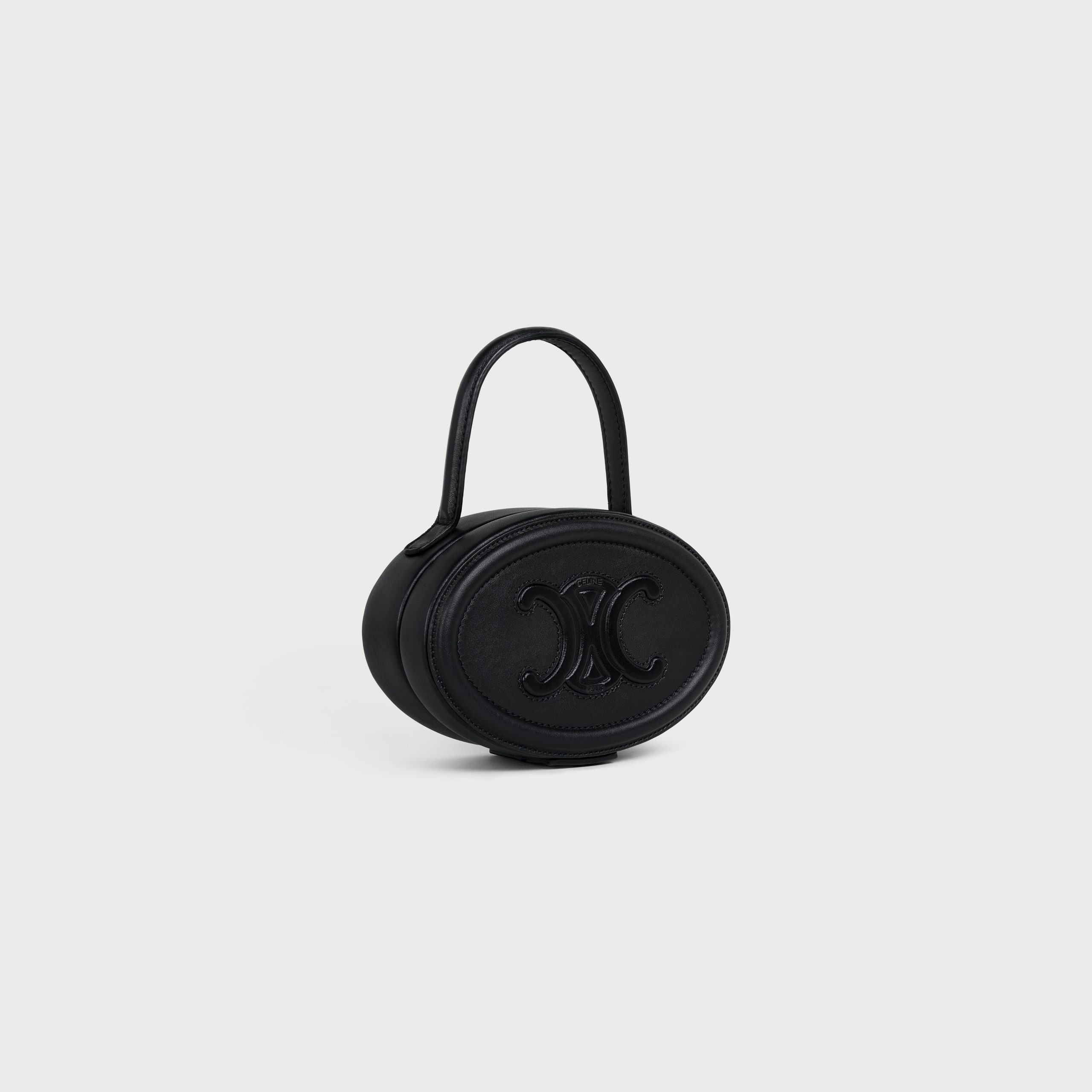 Celine OVAL MINAUDIERE CUIR TRIOMPHE In Smooth Calfskin – Black – 198613DU6.38NO