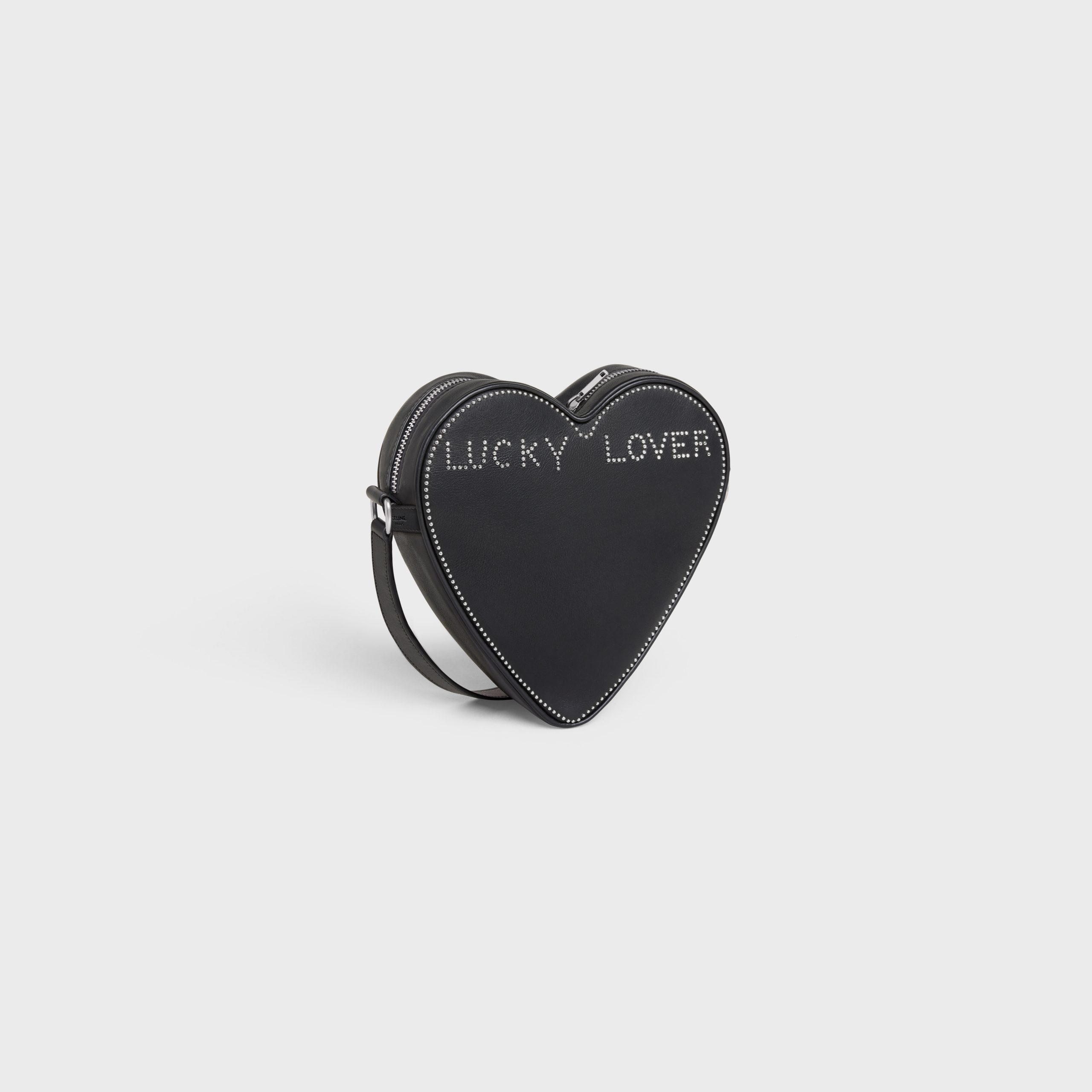 Celine SMALL HEART In Smooth Calfskin With Collaboration SARA YUKIKO STUDS – Black – 198873DXB.38SI