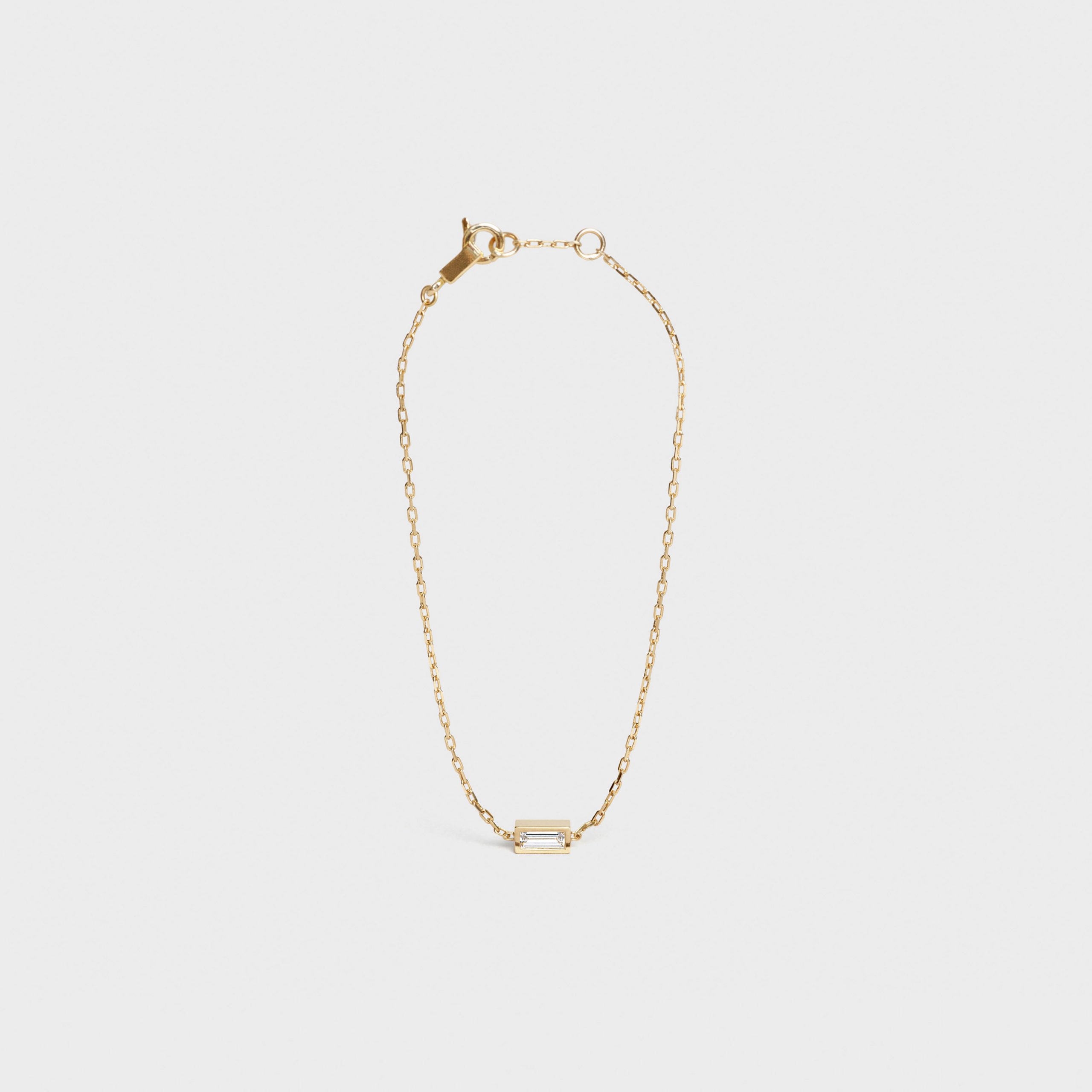 Celine Celine Sentimental Baguette Bracelet In Yellow Gold And Diamond – Yellow Gold And White – 46P046GYD.37YW