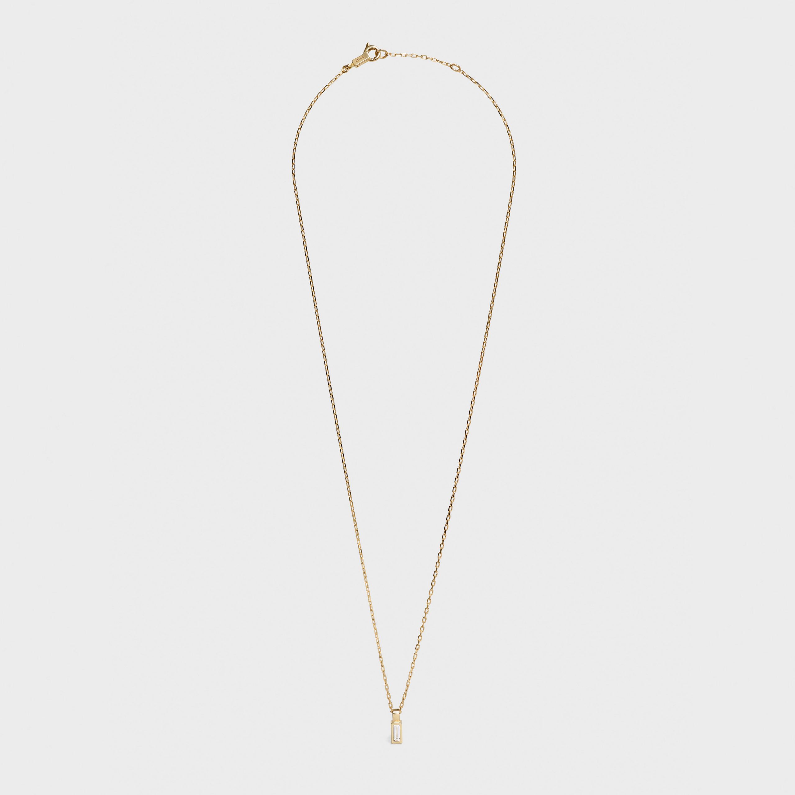 Celine Celine Sentimental Baguette Necklace In Yellow Gold And Diamond – Yellow Gold And White – 46P066GYD.37YW