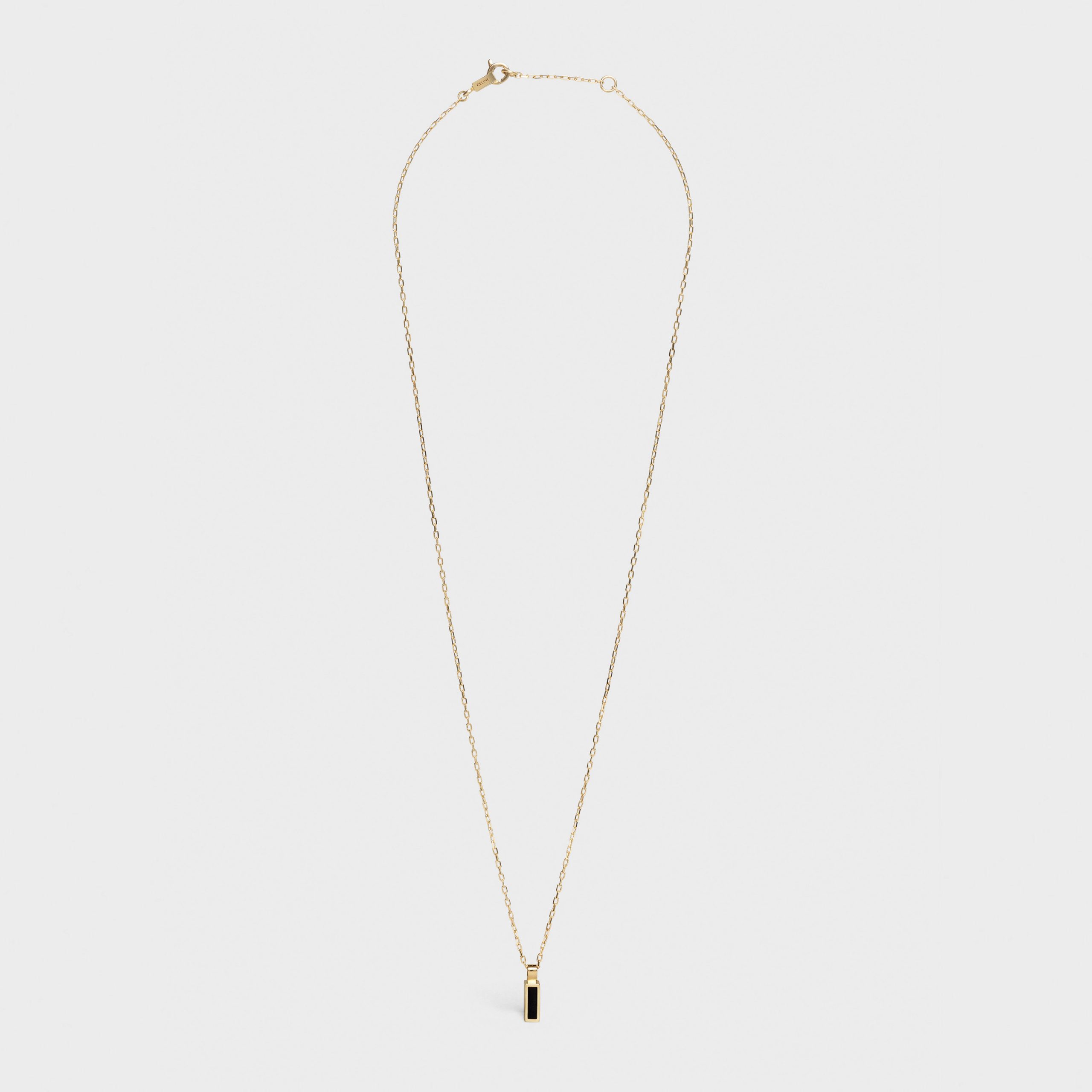 Celine Celine Sentimental Baguette Necklace In Yellow Gold And Onyx – Yellow Gold And Black – 46P266GYO.37YB
