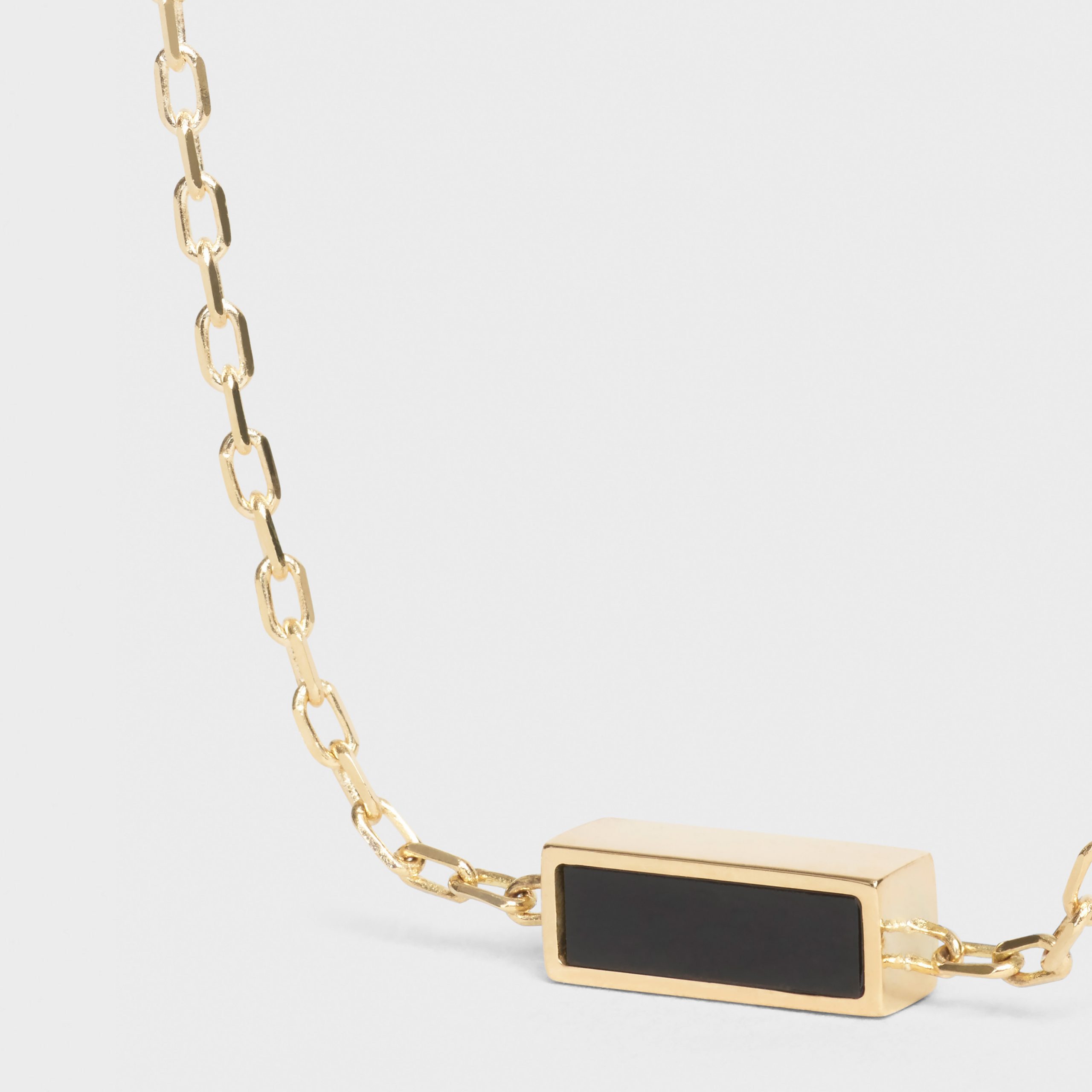 Celine Celine Sentimental Baguette Bracelet In Yellow Gold And Onyx – Yellow Gold And Black – 46P476GYO.37YB