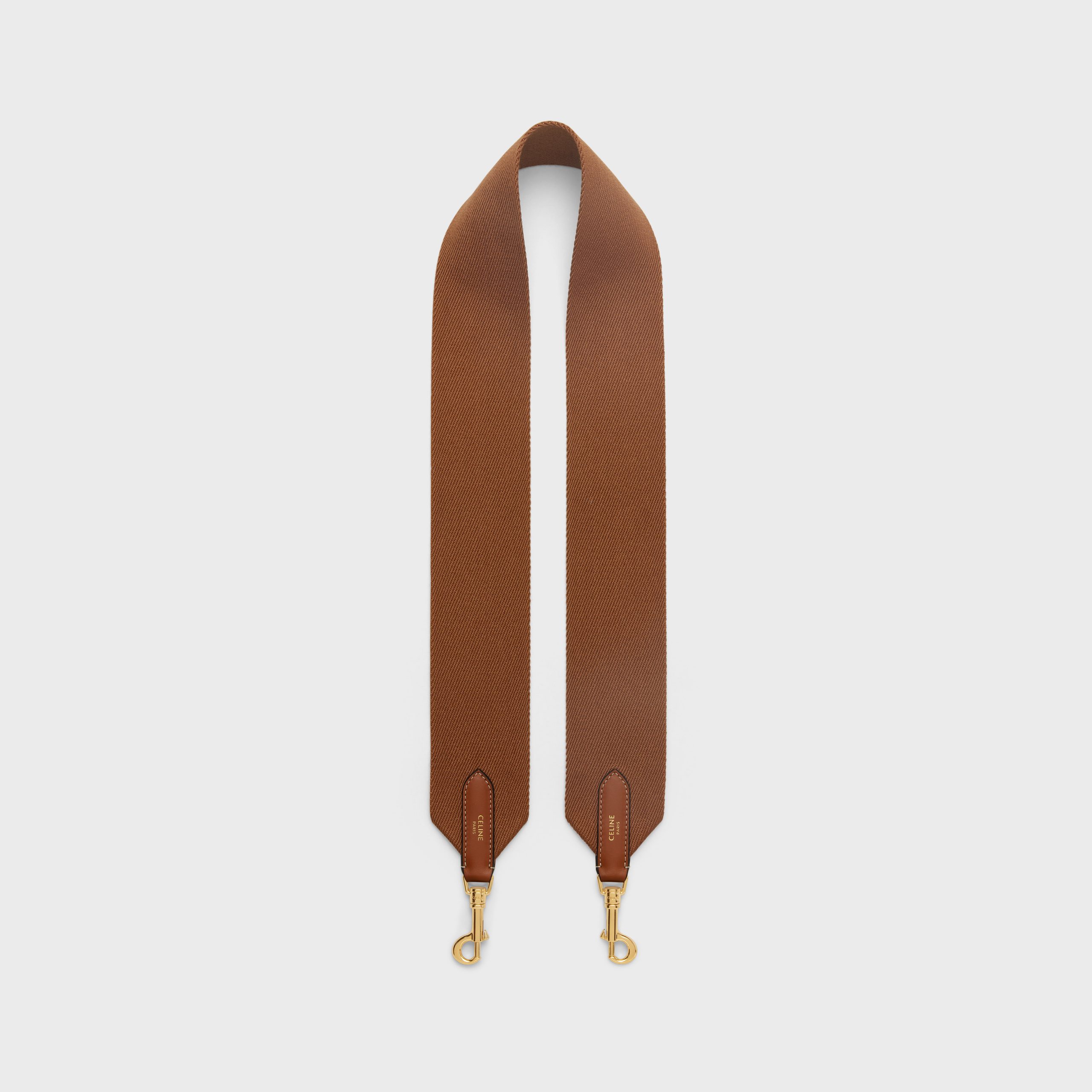 Celine Short Strap In Textile And Calfskin – Tan – 49S022AEM.04LU