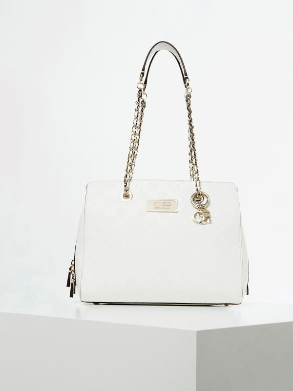 Guess Logo Love Debossed 4G Peony Shoulder Bag White (HWSG7662090)