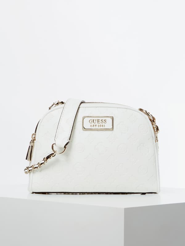 Guess Logo Love Debossed 4G Peony Crossbody White (HWSG7662140)