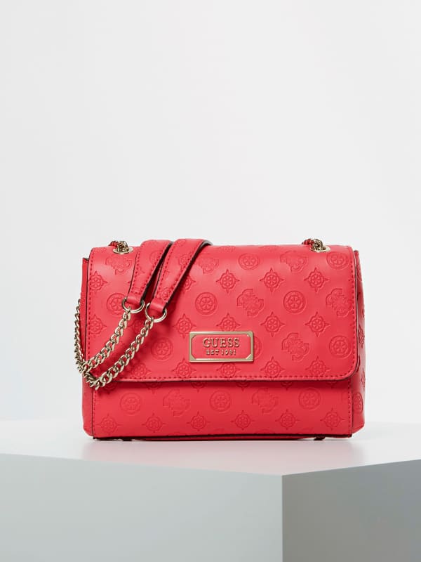 Guess Logo Love Debossed 4G Peony Crossbody Pink (HWSG7662210)