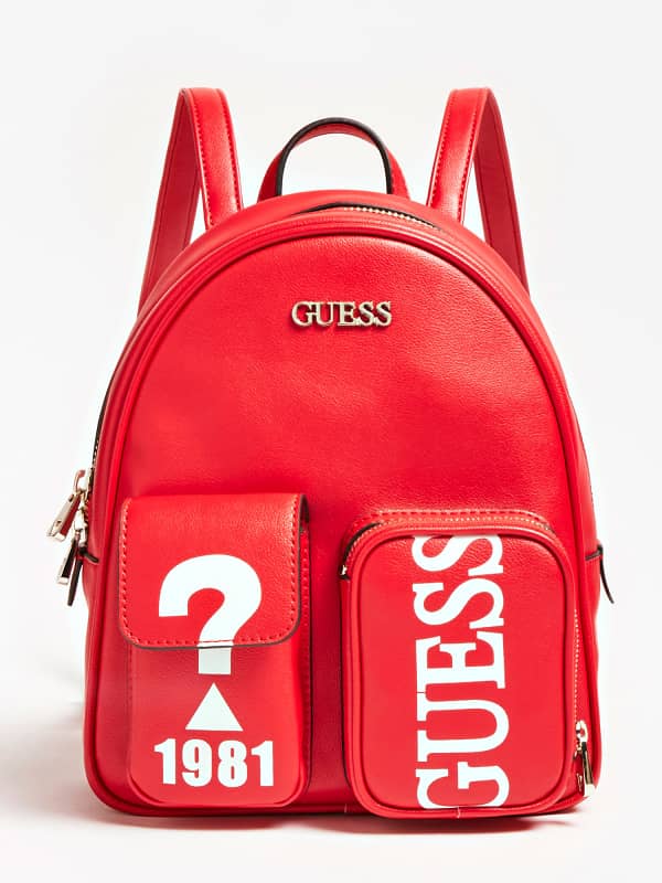 Guess Utility Vibe Backpack Logo Pockets Red (HWVQ7751320)