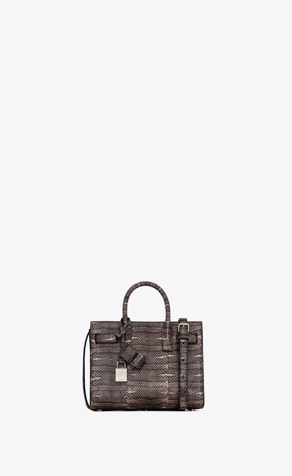 Saint Laurent Classic Sac De Jour Nano In Python – Bone Et Noir – 398711EAABK9270